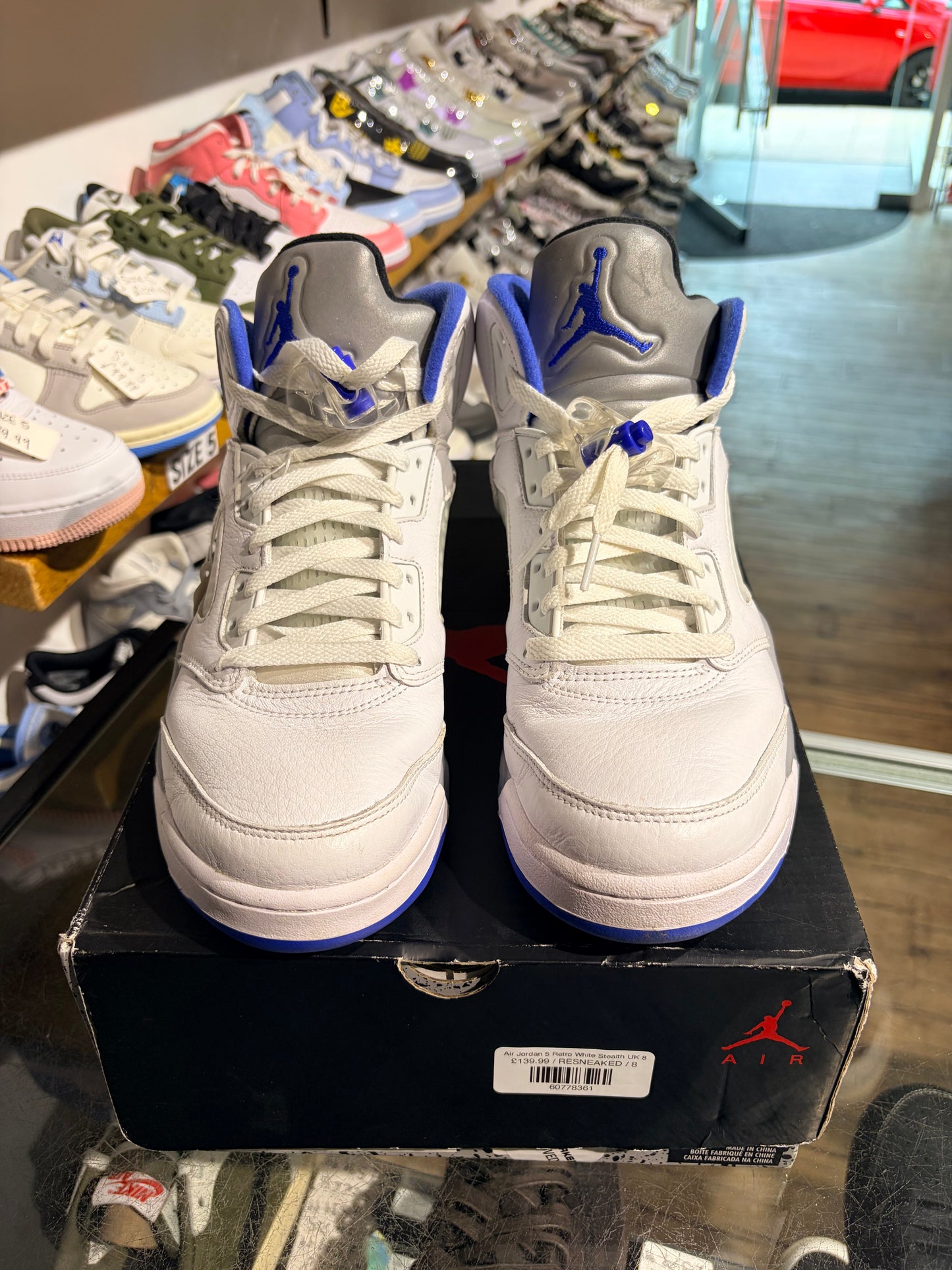 Air Jordan 5 Retro White Stealth UK 8