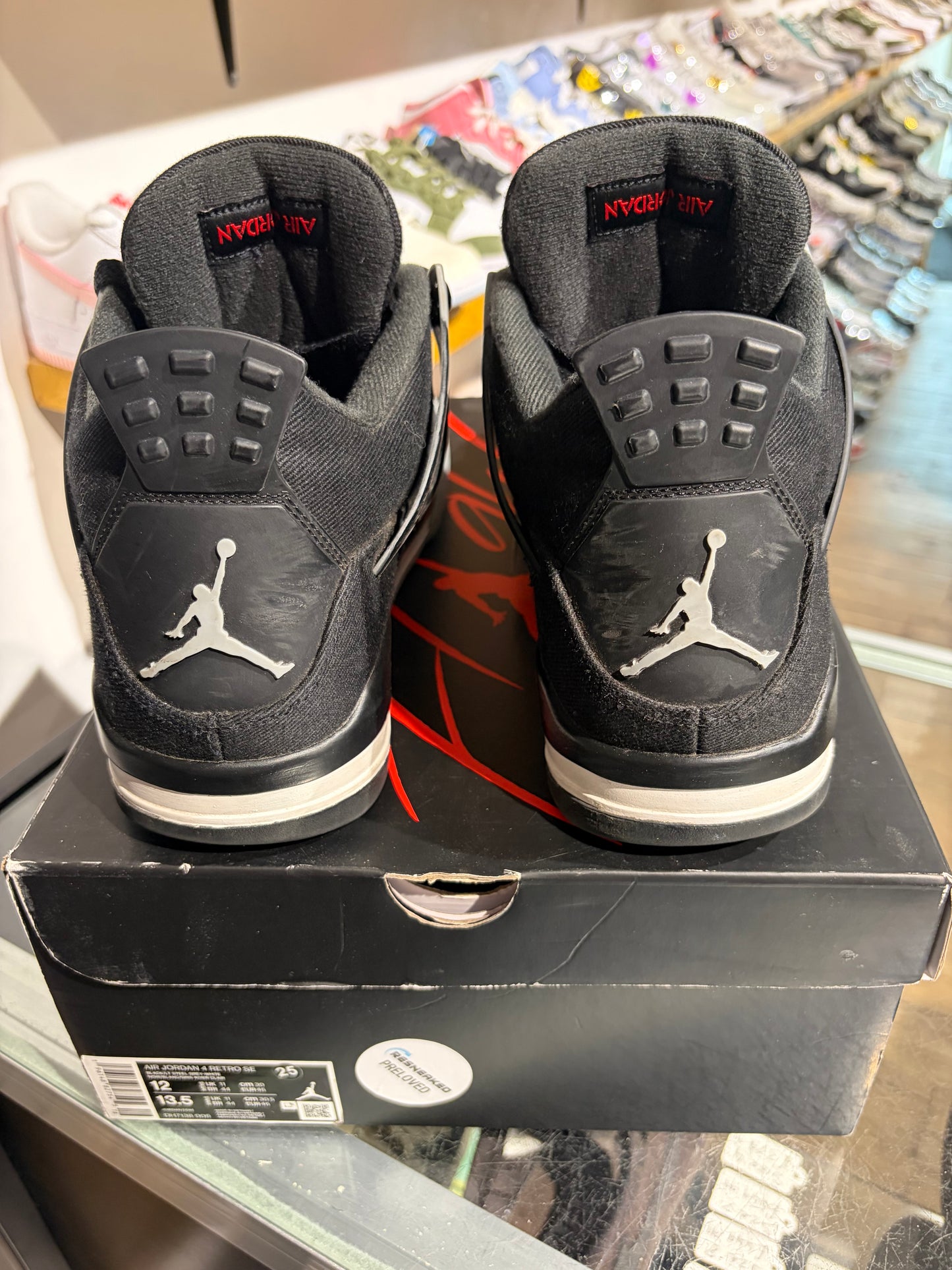 Air Jordan 4 Black Canvas UK 11