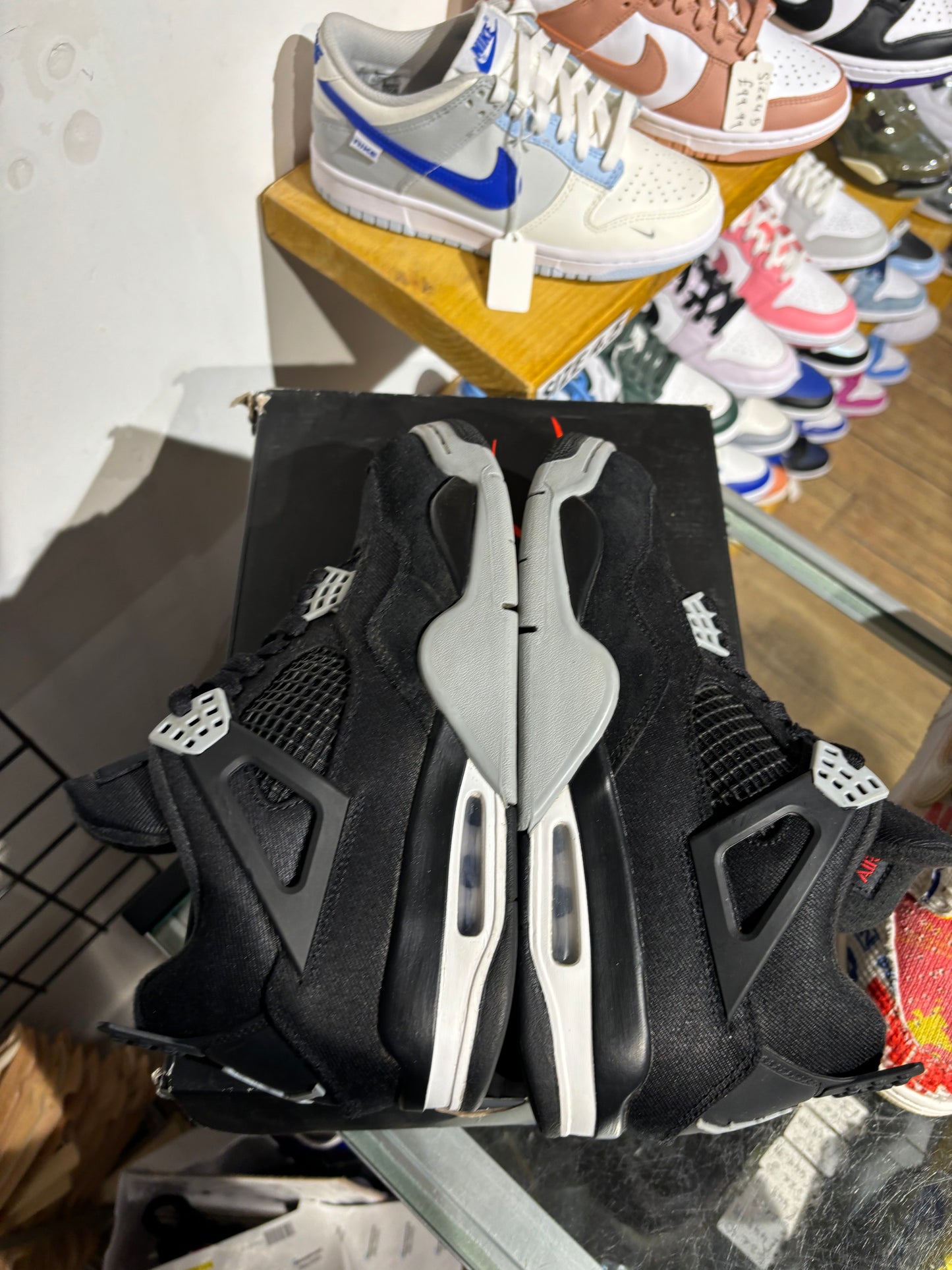 Air Jordan 4 Black Canvas UK 7.5