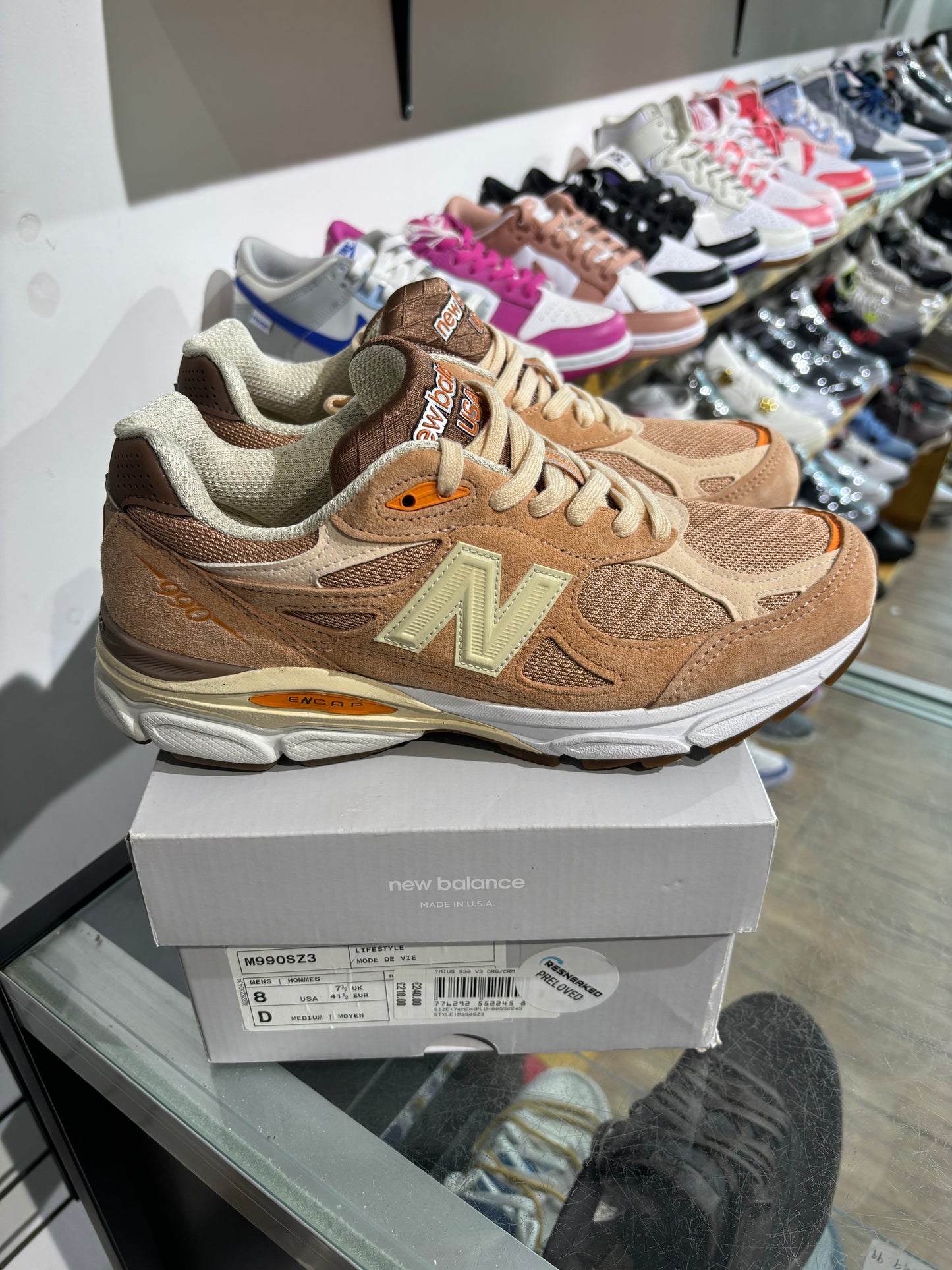 New Balance 990V3 Size Exclusive Orange Cream UK 7.5
