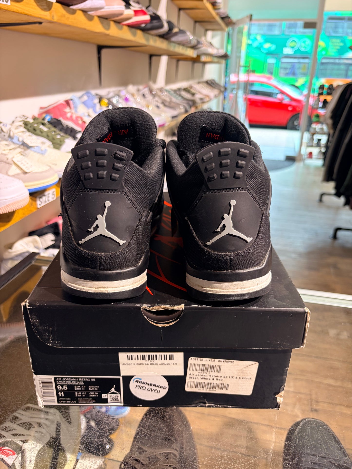 Air Jordan 4 Black Canvas UK 8.5