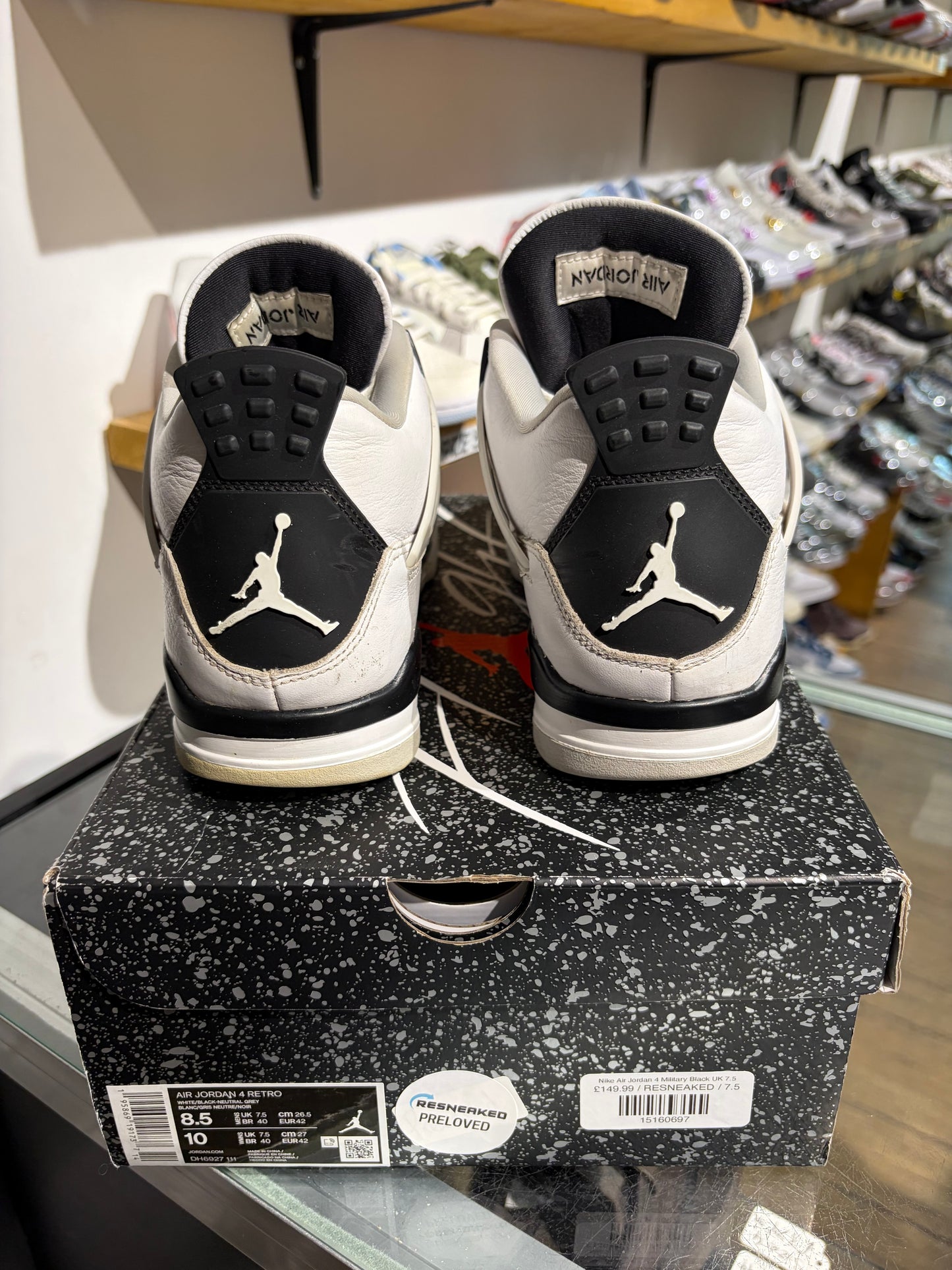 Nike Air Jordan 4 Military Black UK 7.5