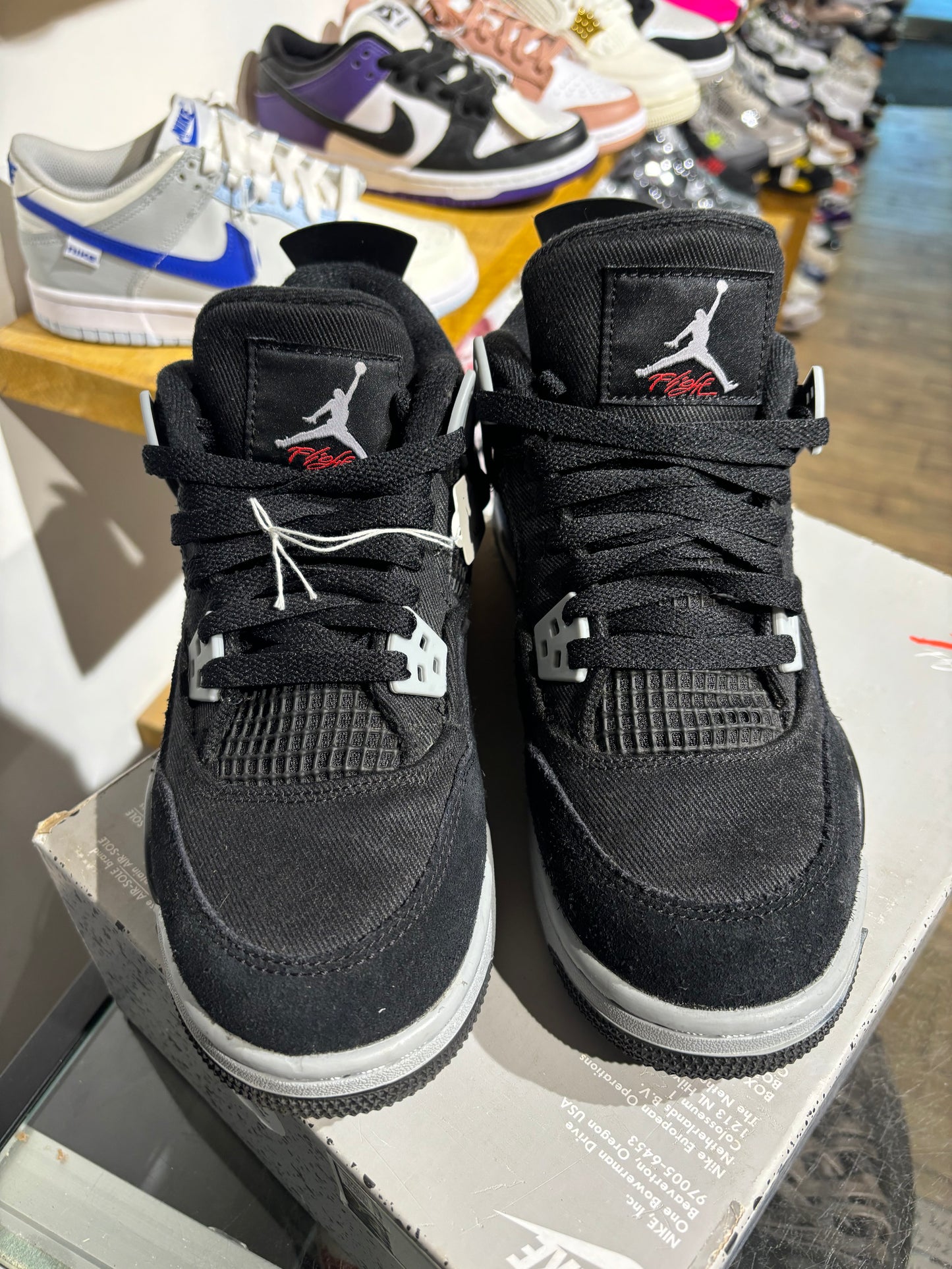 Jordan 4 Black Canvas UK 6 (GS)