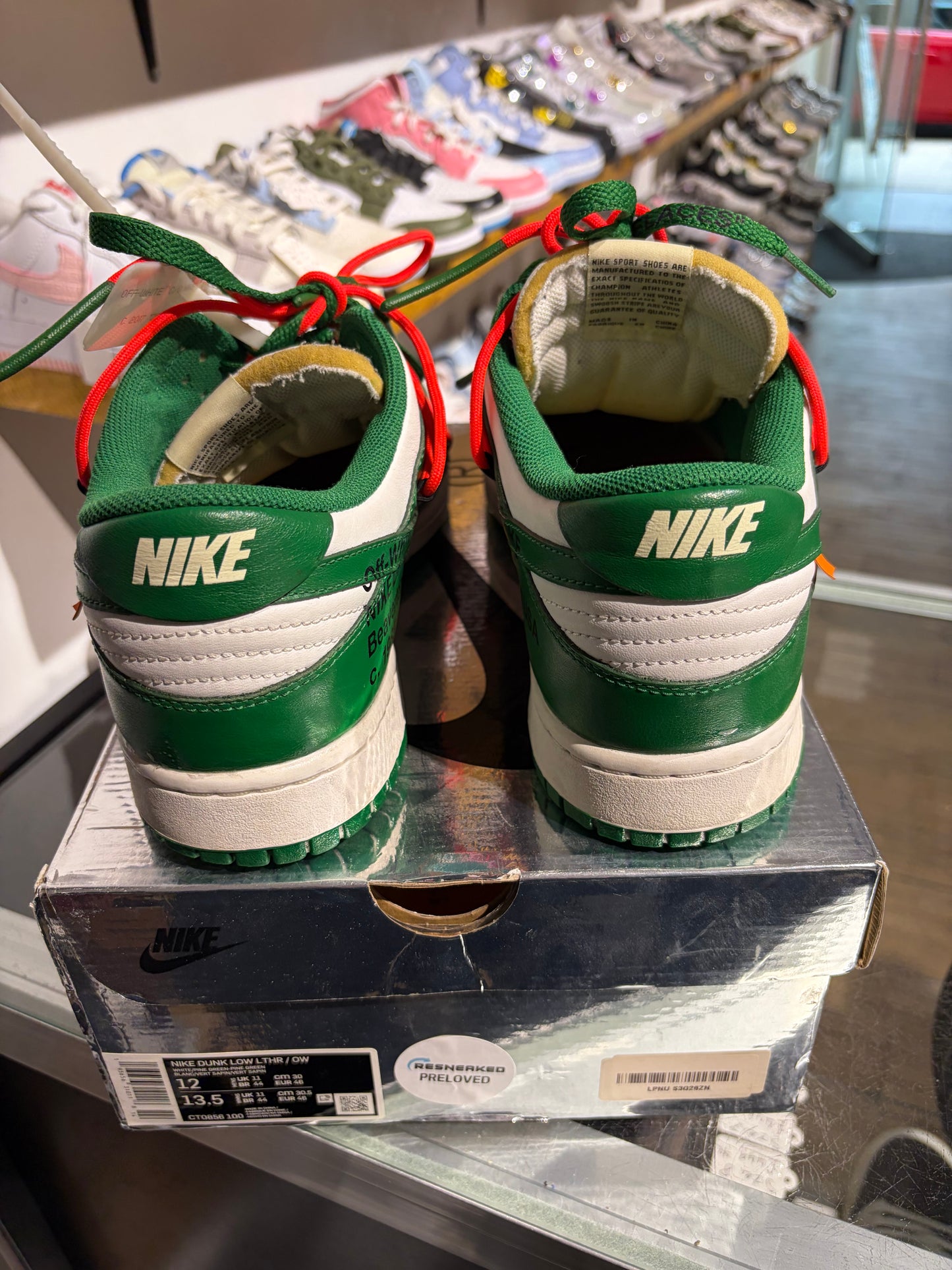 Nike Dunk Low x Off-White Pine Green UK 11