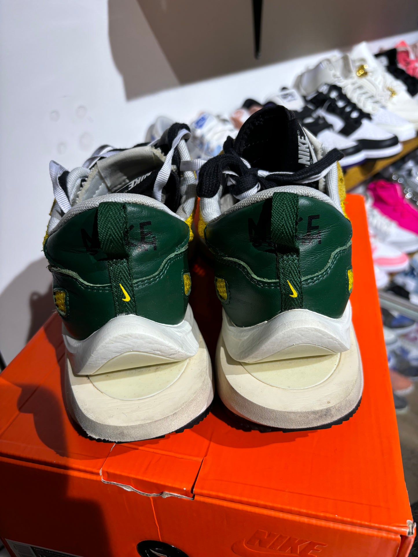 Sacai x Nike VaporWaffle Tour Yellow Stadium Green UK 10.5