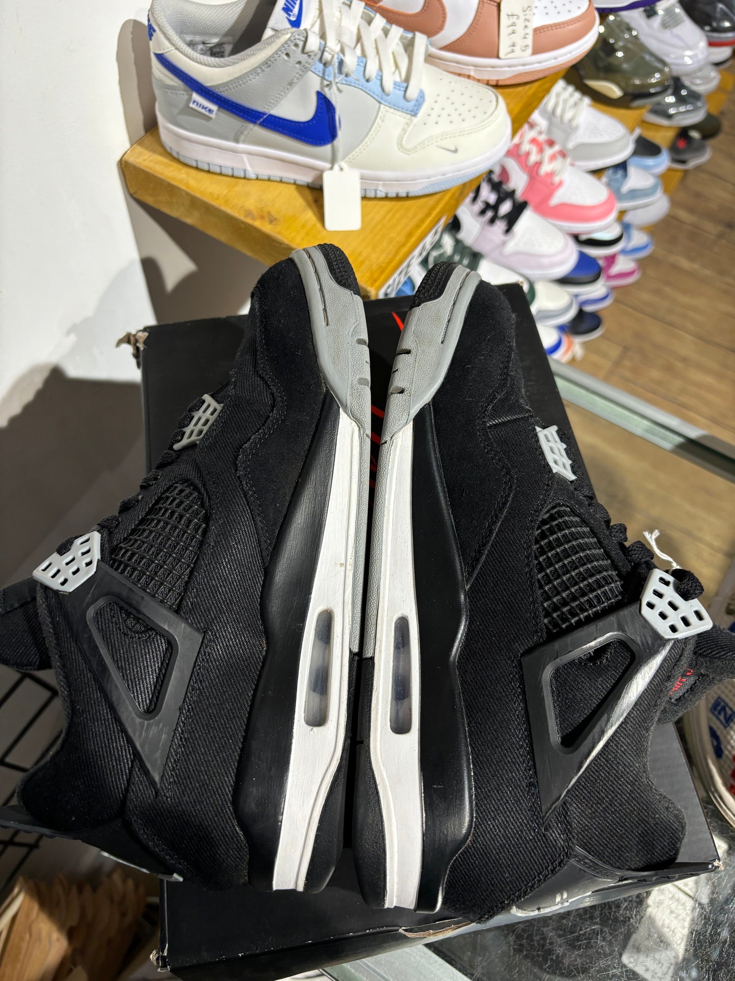 Air Jordan 4 Black Canvas UK 7.5