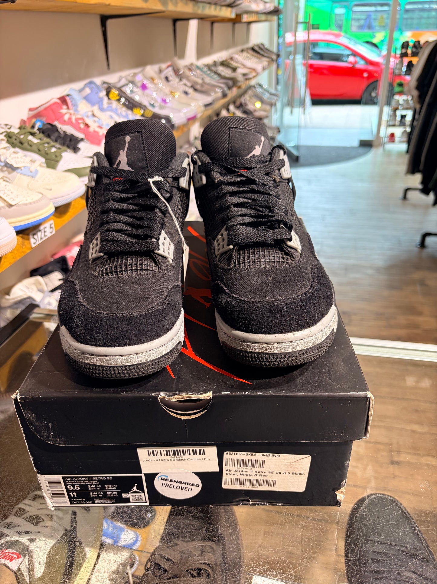 Air Jordan 4 Black Canvas UK 8.5