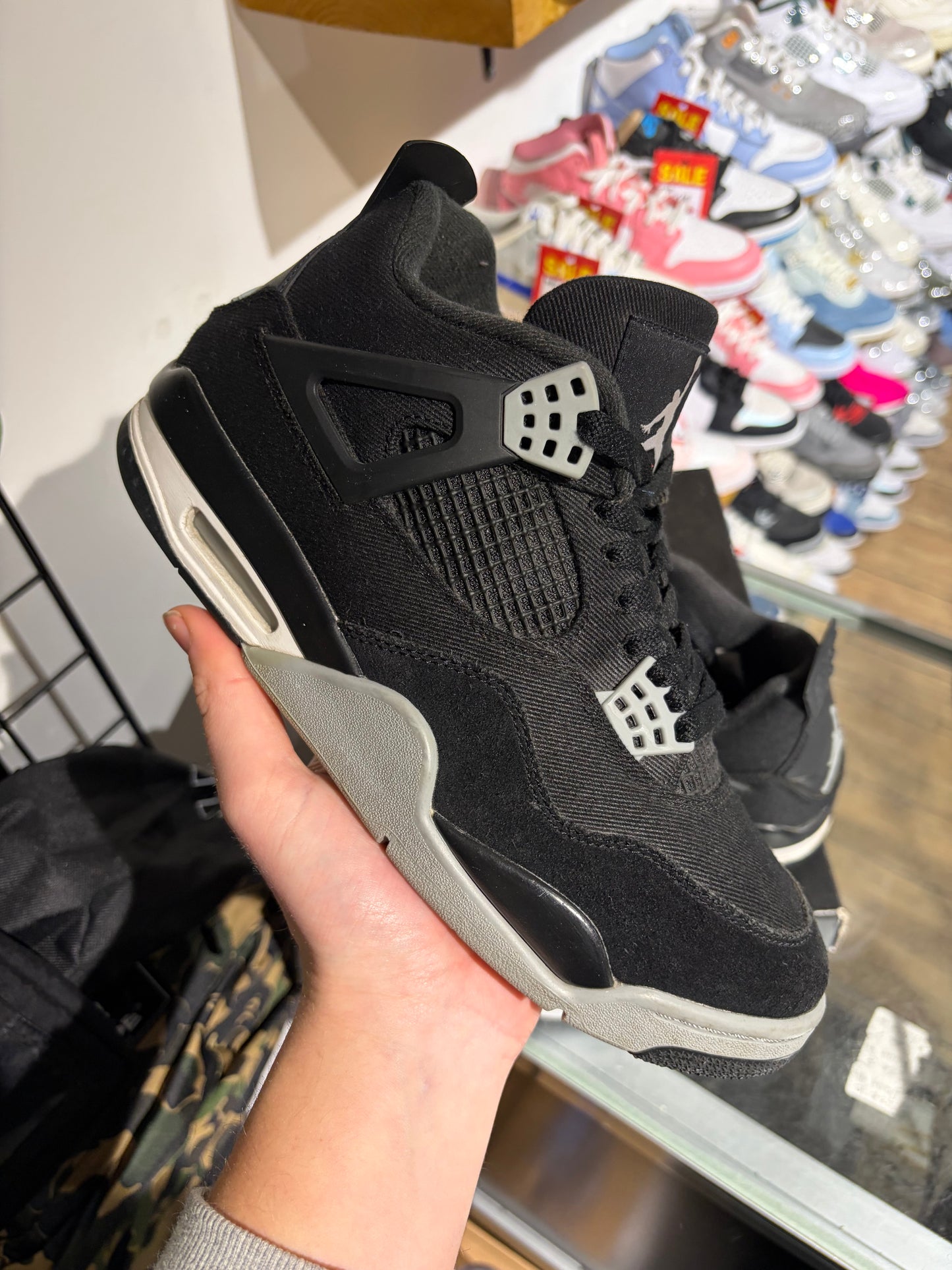 Air Jordan 4 Black Canvas UK 8.5