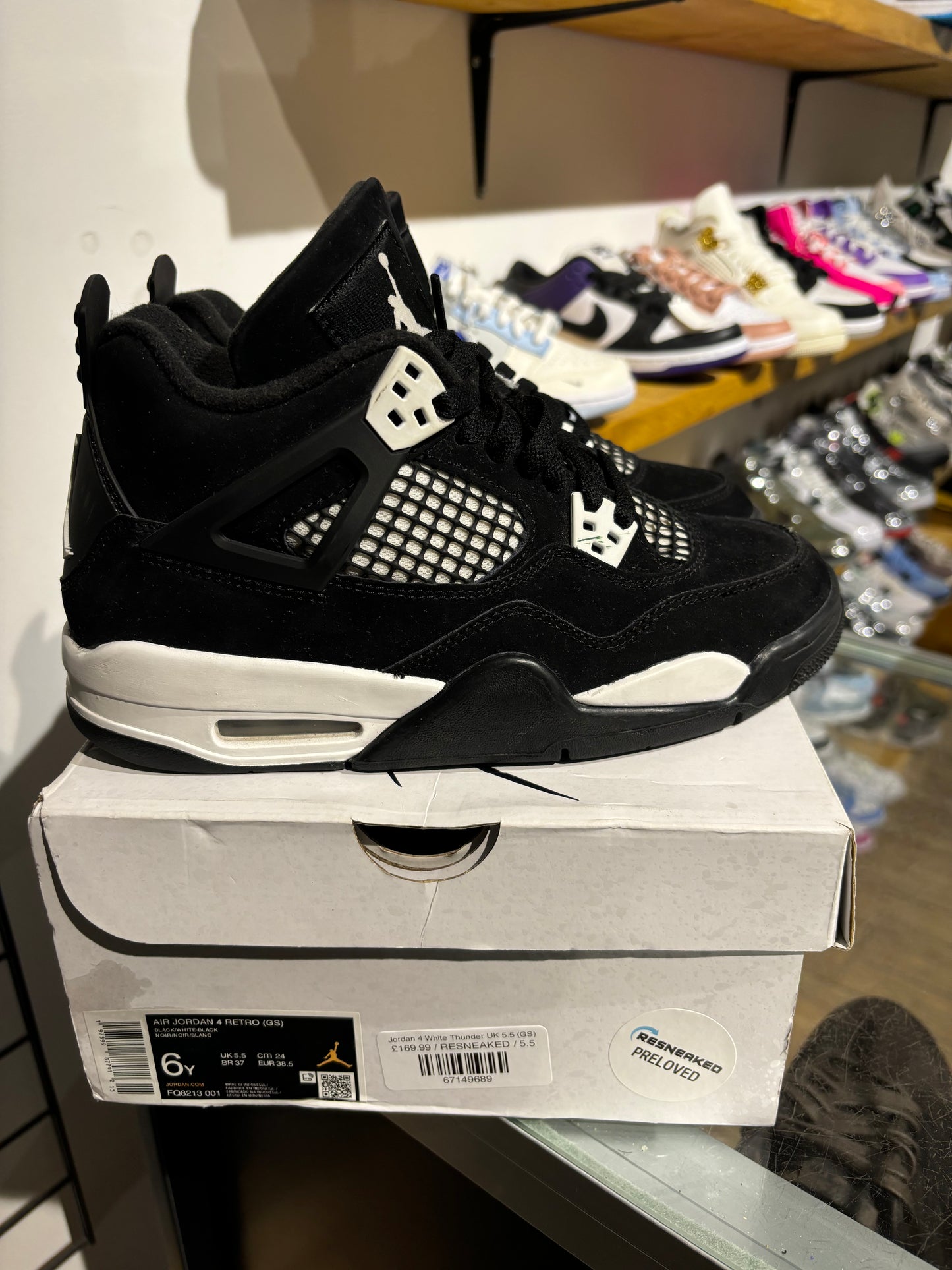 Jordan 4 White Thunder UK 5.5 (GS)