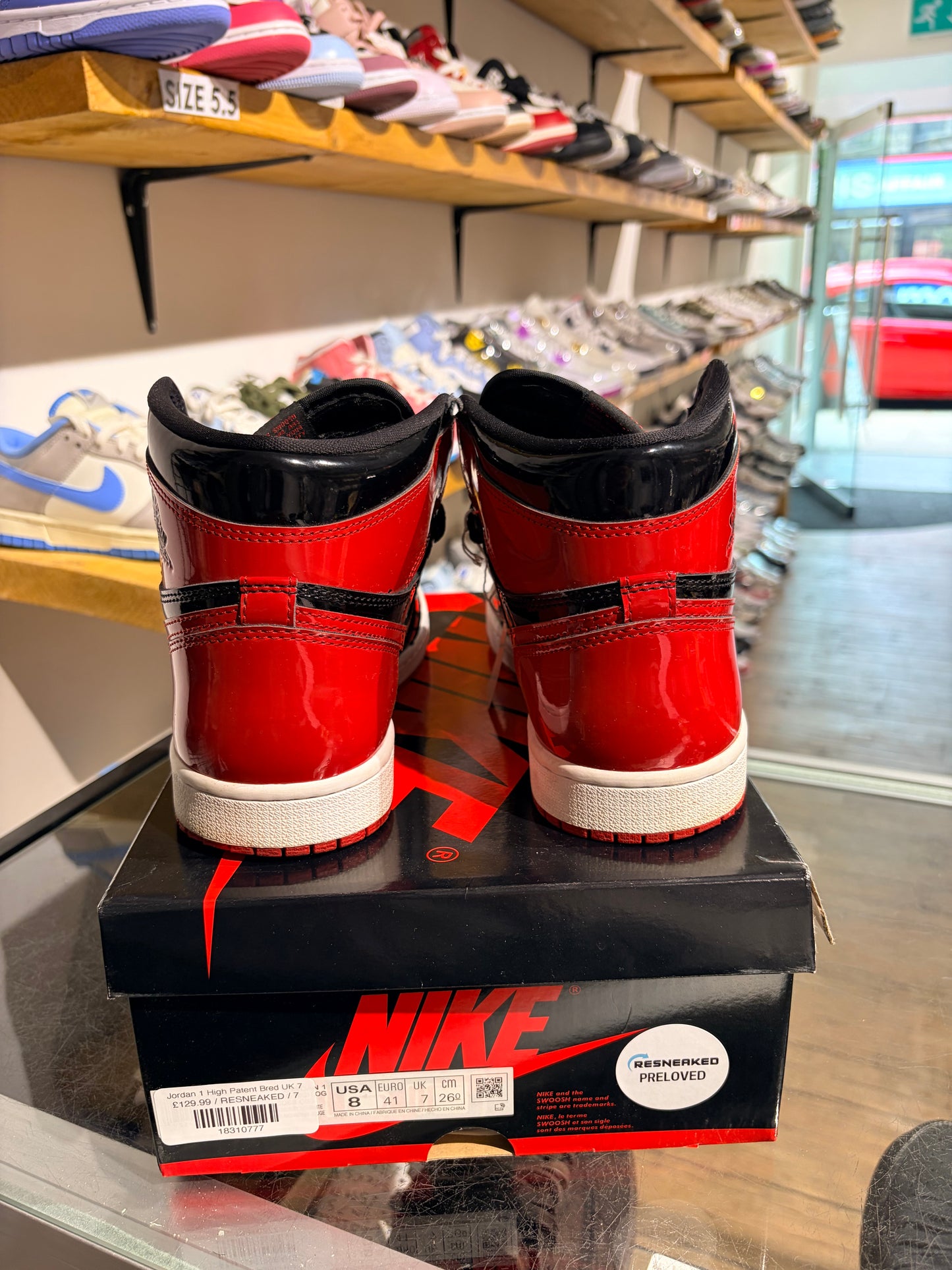 Jordan 1 High Patent Bred UK 7