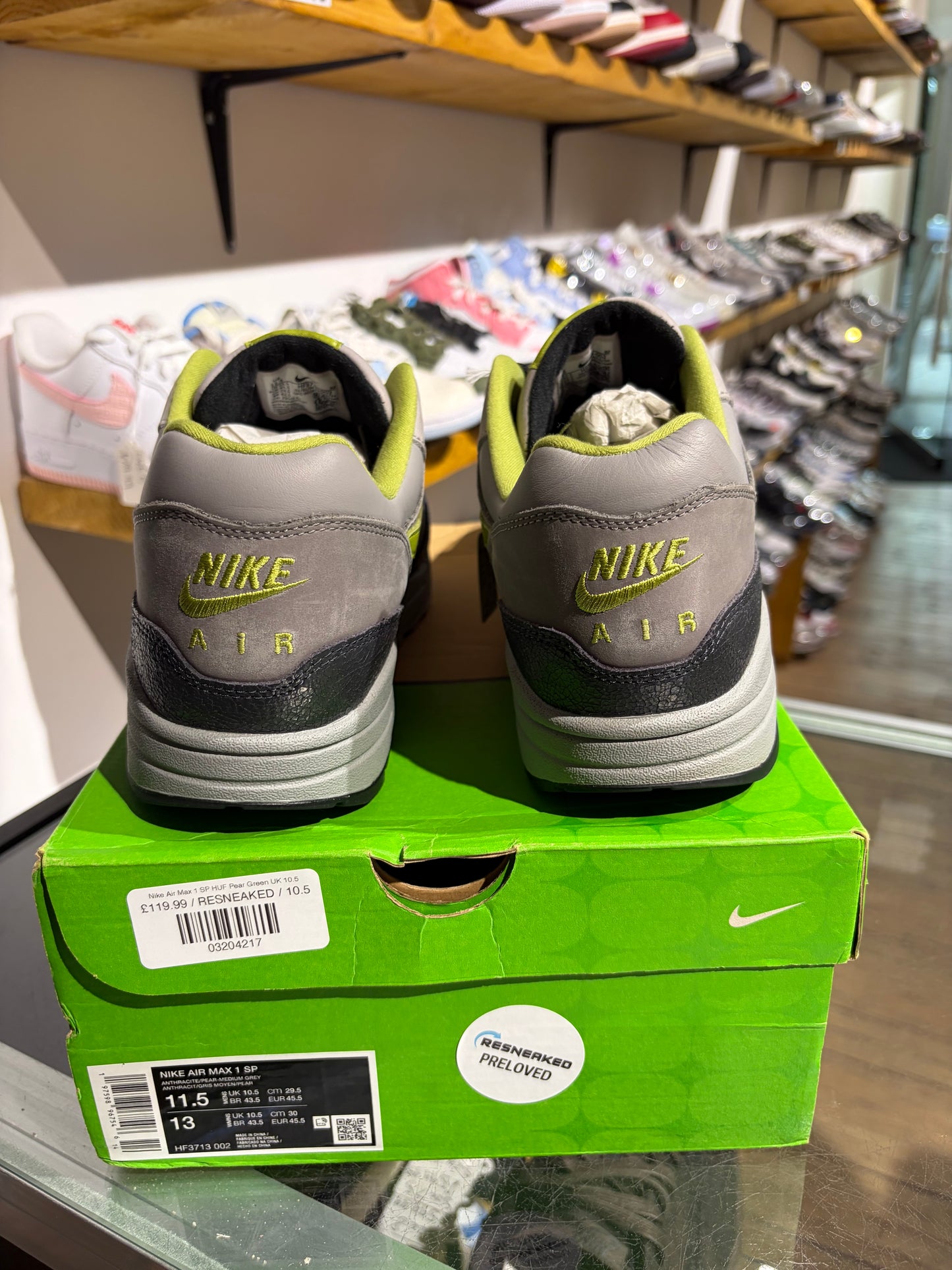 Nike Air Max 1 SP HUF Pear Green UK 10.5