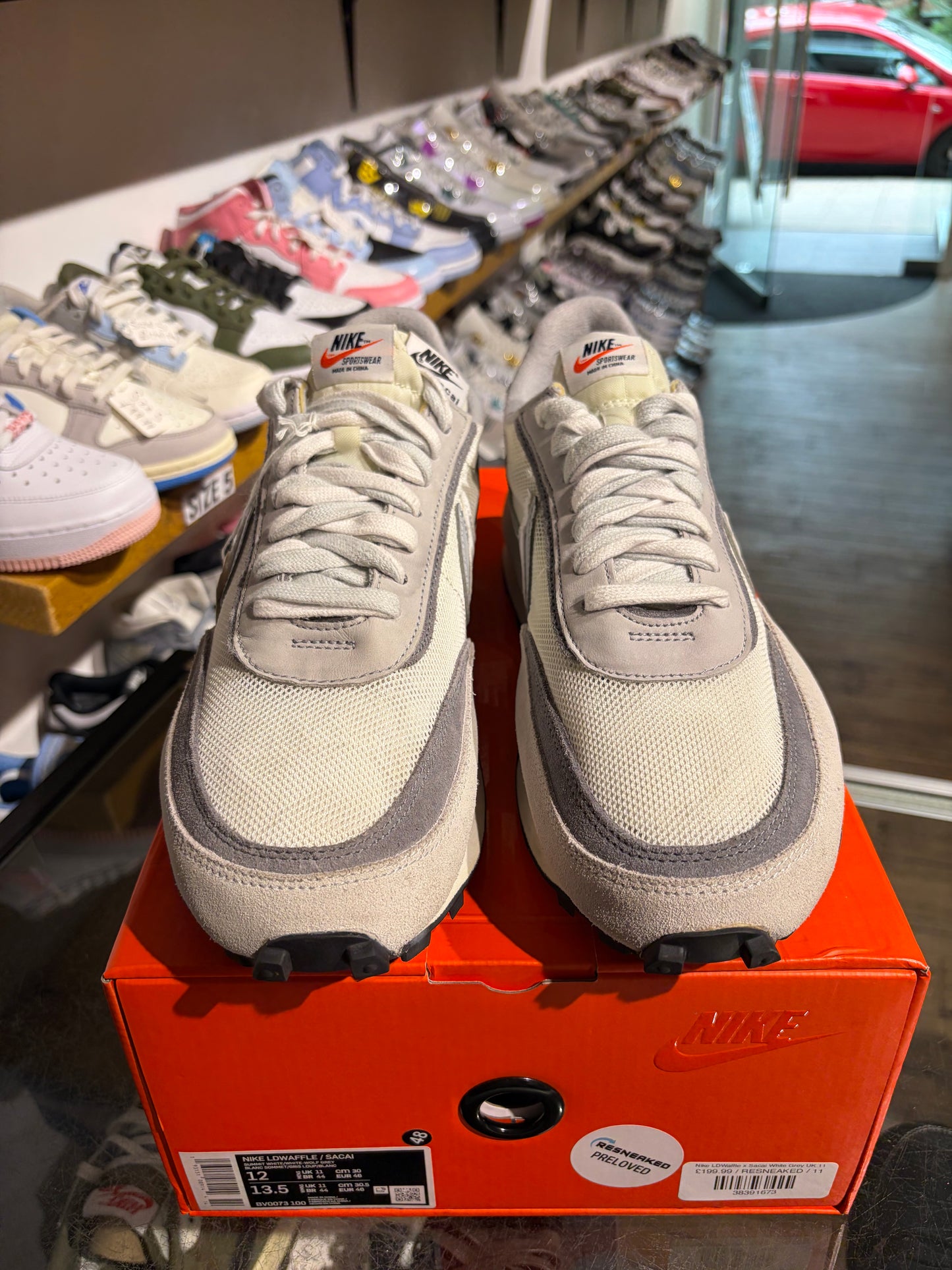 Nike LDWaffle x Sacai White Grey UK 11