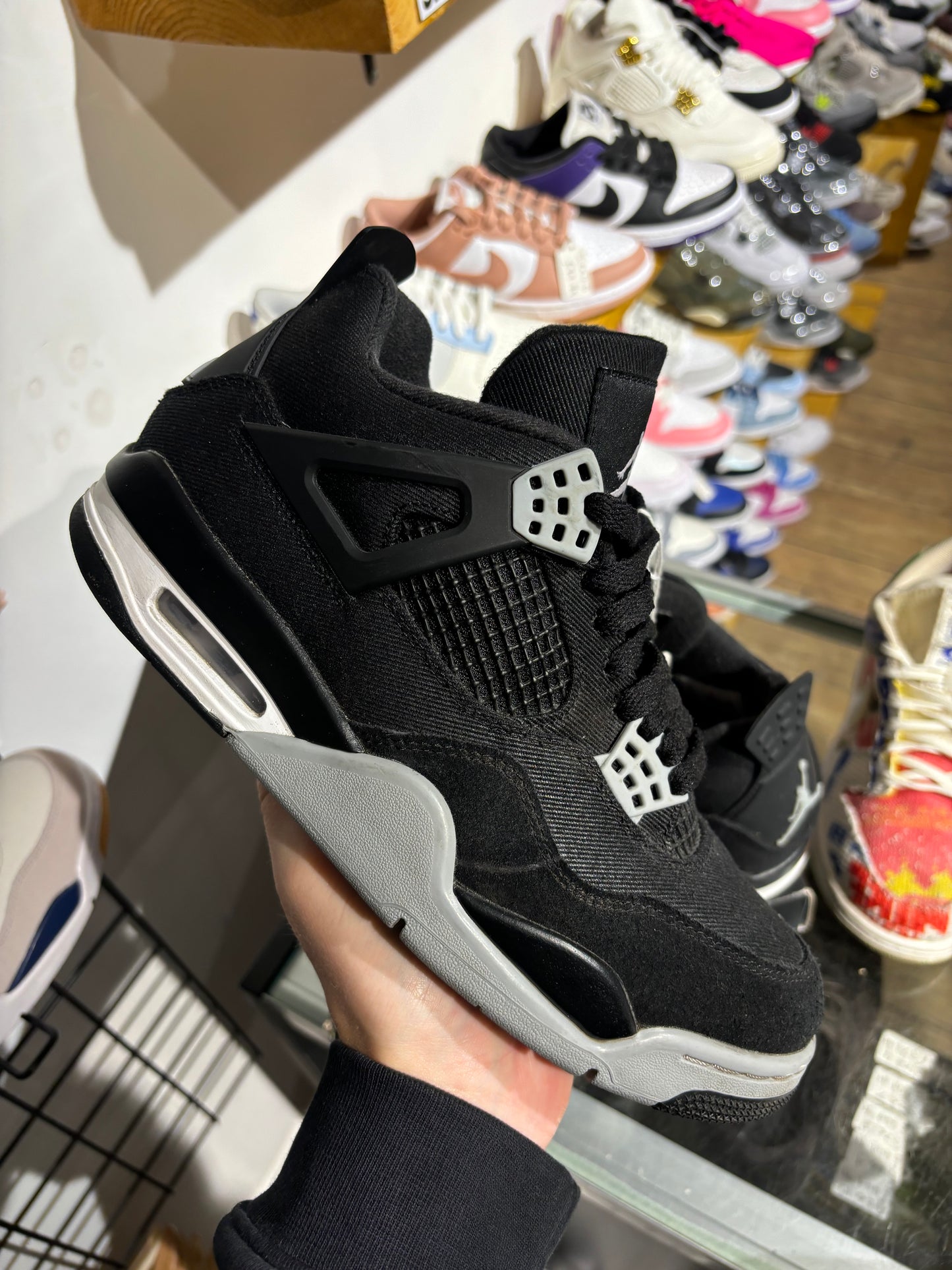 Air Jordan 4 Black Canvas UK 7.5