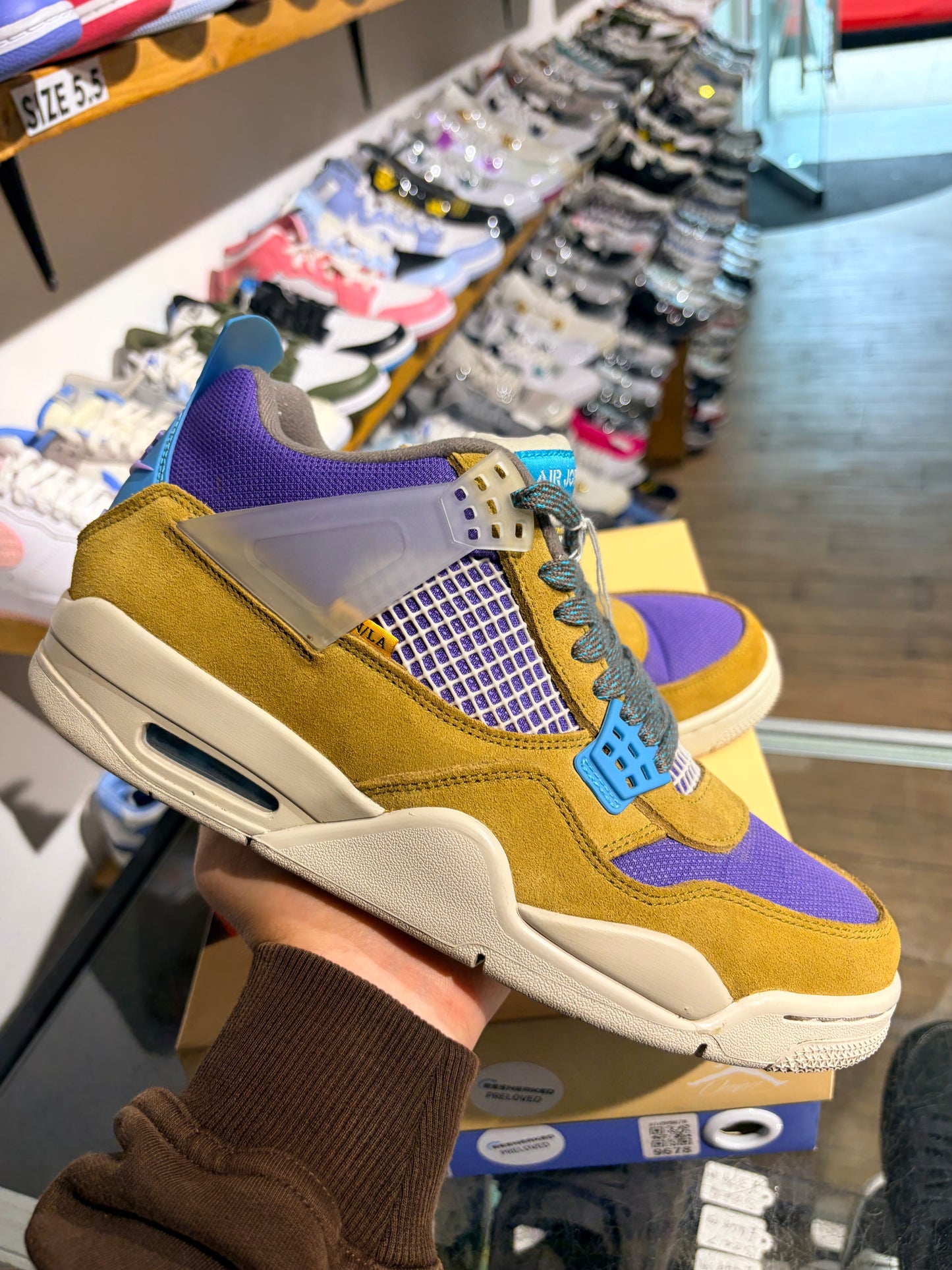 Union x Air Jordan 4 30th Desert Moss Turquoise Blue UK 8.5