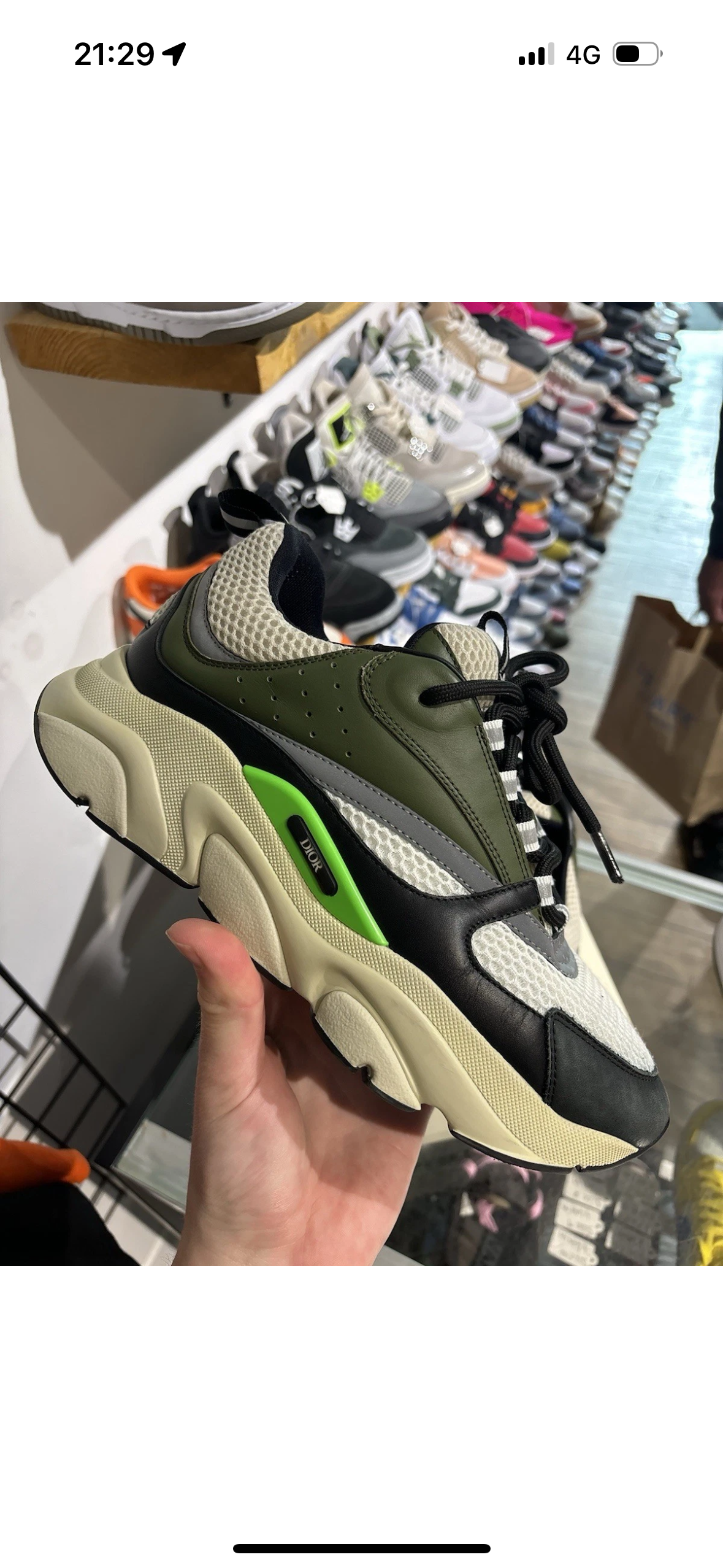 Dior B22 Uk 8 Khaki/Neon/Black