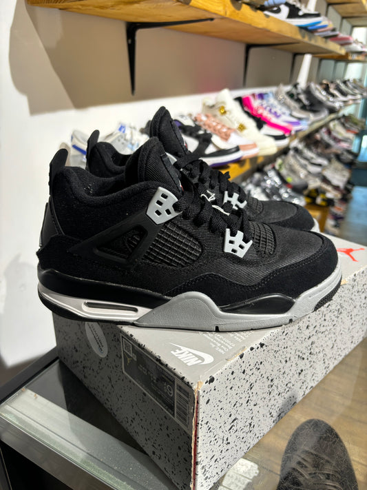 Jordan 4 Black Canvas UK 6 (GS)