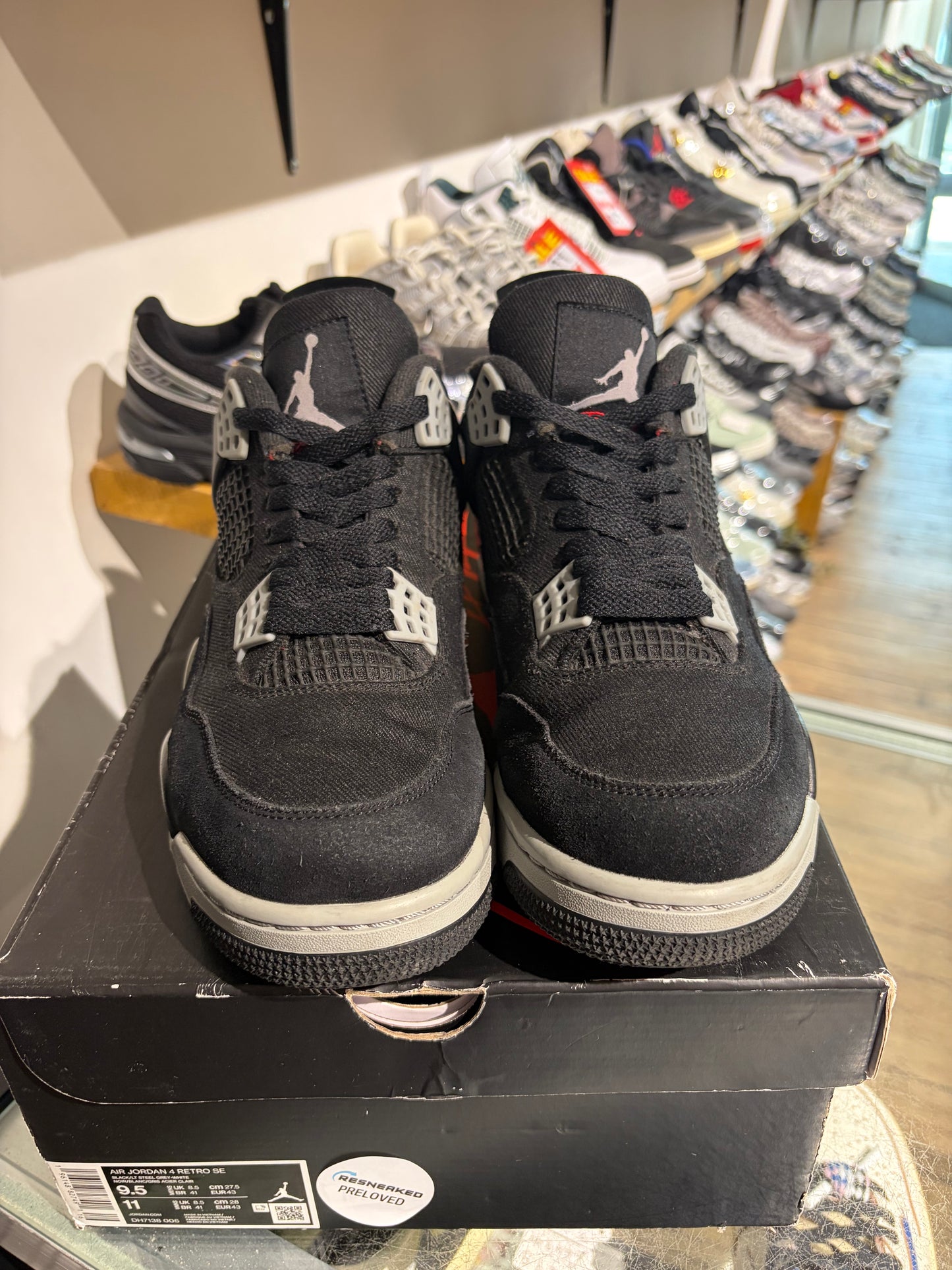 Jordan 4 Black Canvas UK 8.5 #225