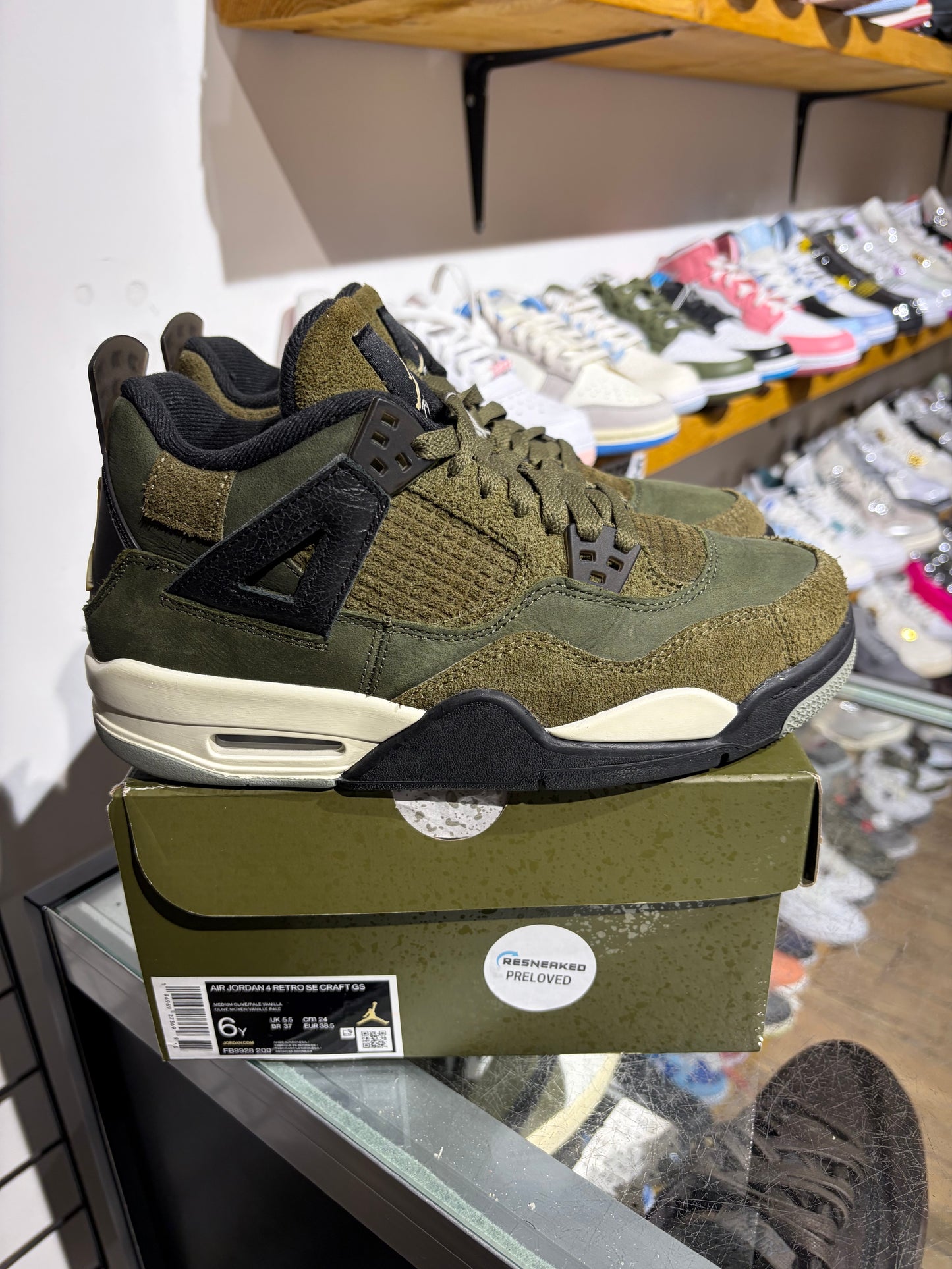Jordan 4 Olive Craft GS UK 5.5