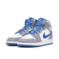 Air Jordan 1 Mid White True Blue Grey (GS)