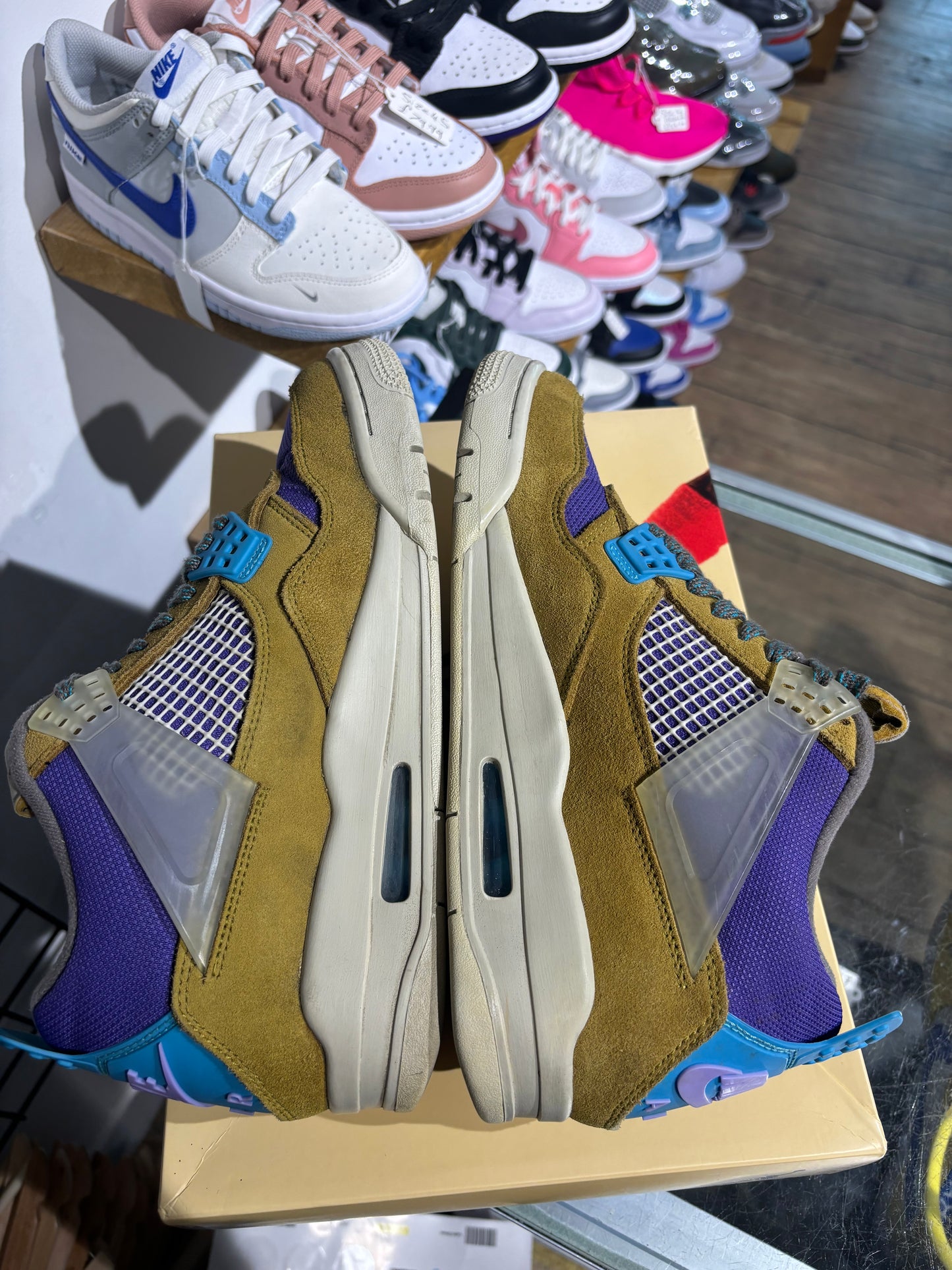 Union x Air Jordan 4 30th Anniversary Desert Moss Turquoise Blue UK 8