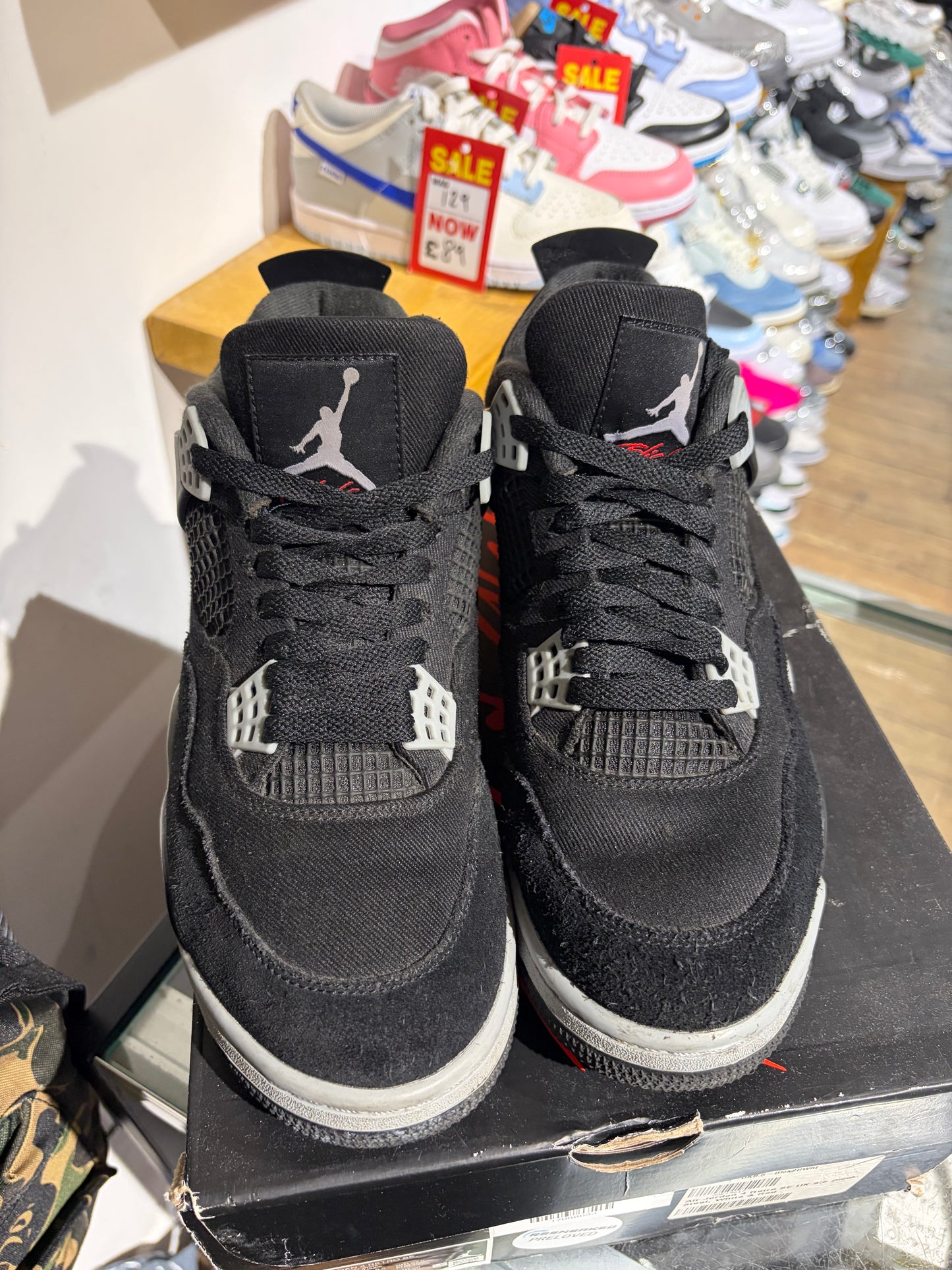 Air Jordan 4 Black Canvas UK 8.5