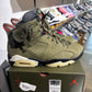 Air Jordan 6 x Travis Scott Medium Olive UK 8