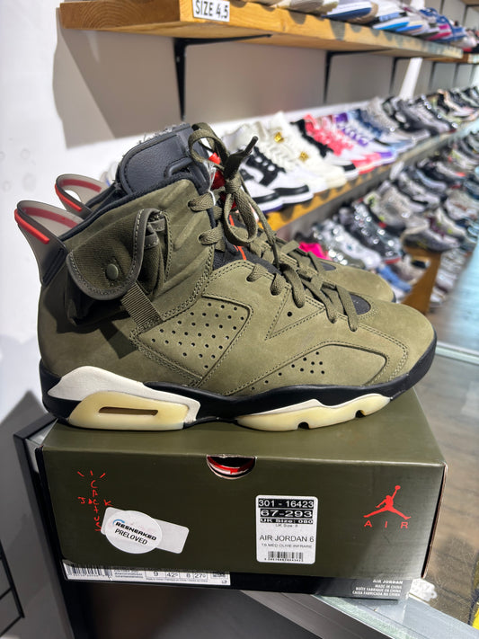 Air Jordan 6 x Travis Scott Medium Olive UK 8
