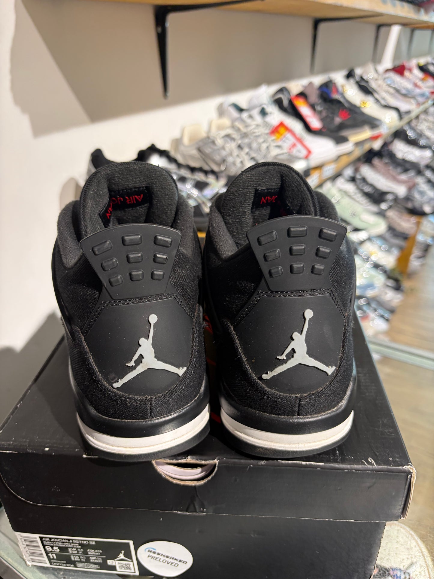 Jordan 4 Black Canvas UK 8.5 #225