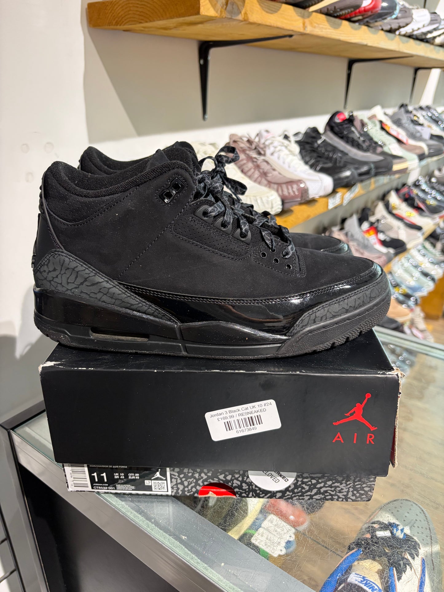 Jordan 3 Black Cat UK 10 #24