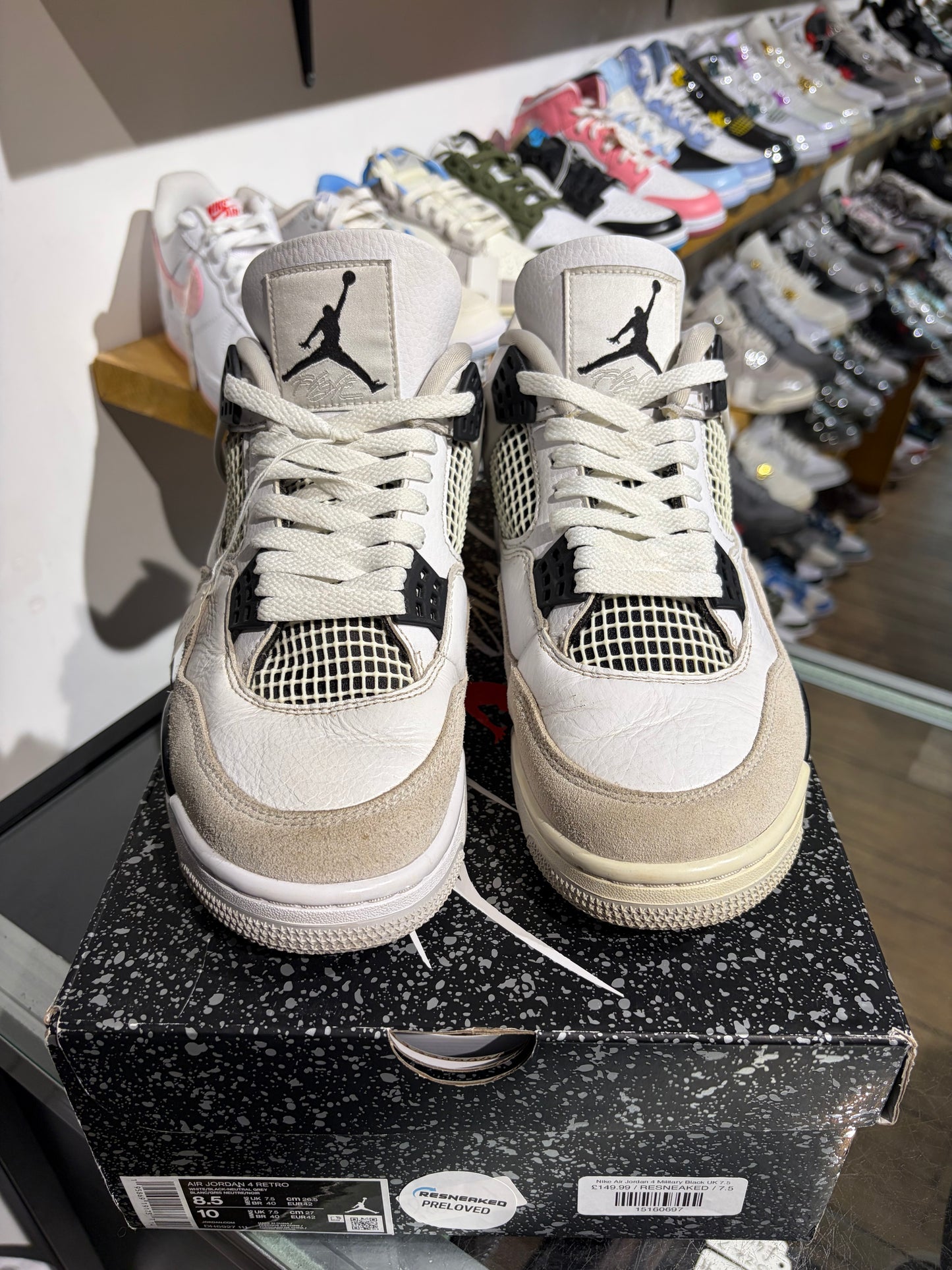 Nike Air Jordan 4 Military Black UK 7.5