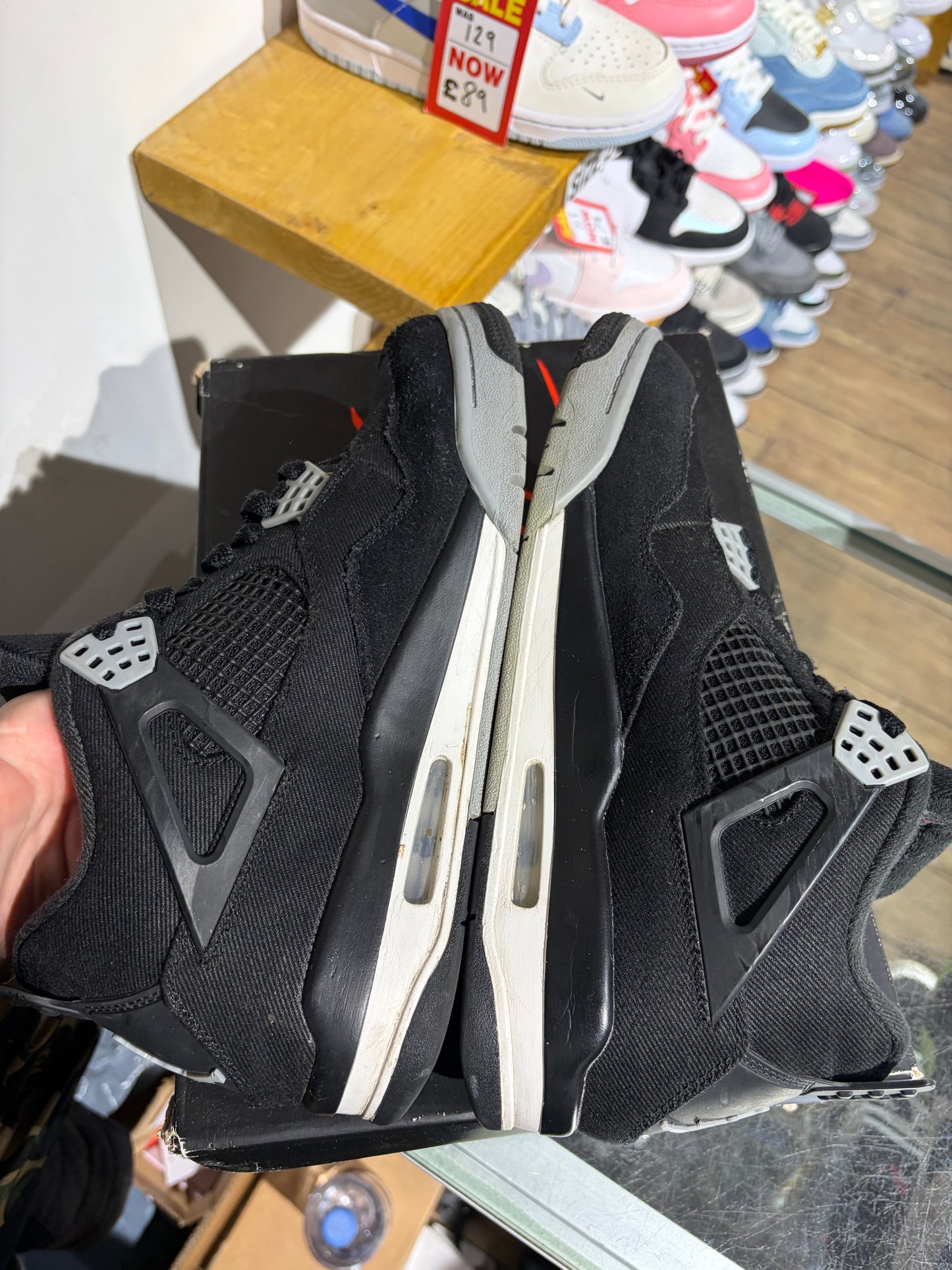 Air Jordan 4 Black Canvas UK 8.5