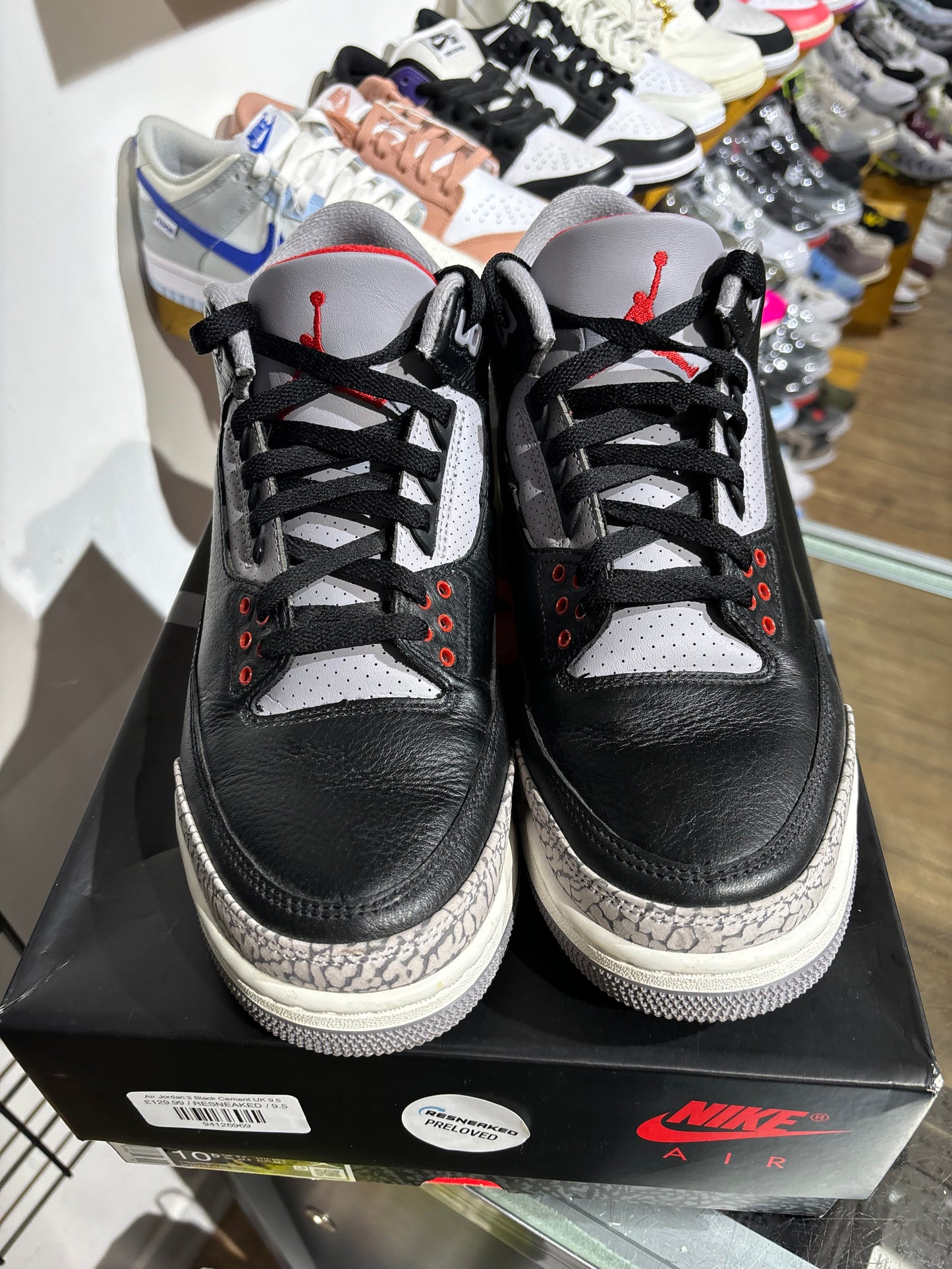 Air Jordan 3 Black Cement UK 9.5