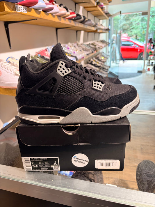 Air Jordan 4 Black Canvas UK 8