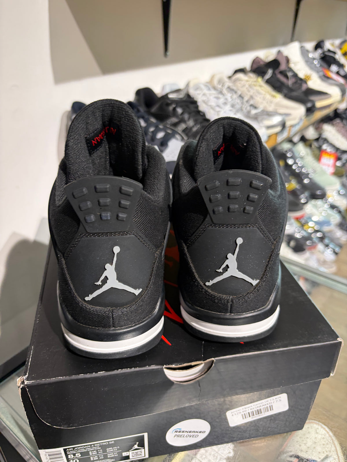 Jordan 4 Black Canvas UK 7.5 #29