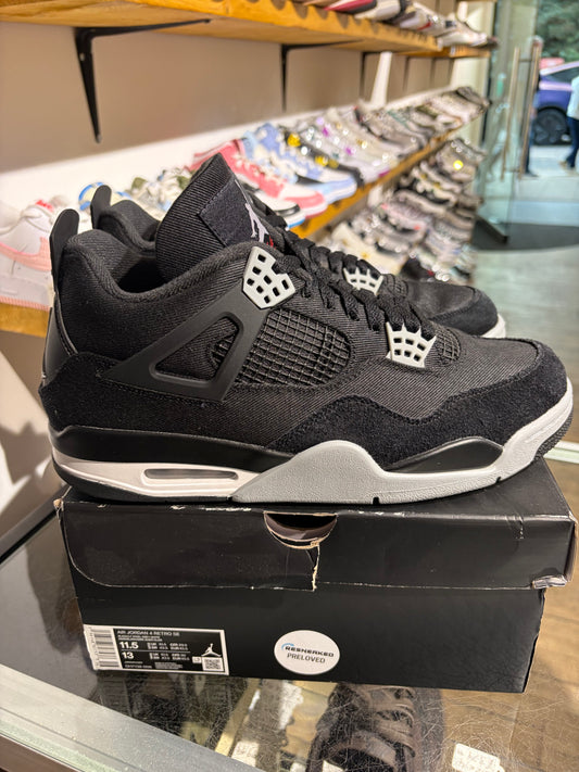 Jordan 4 Black Canvas UK 10.5