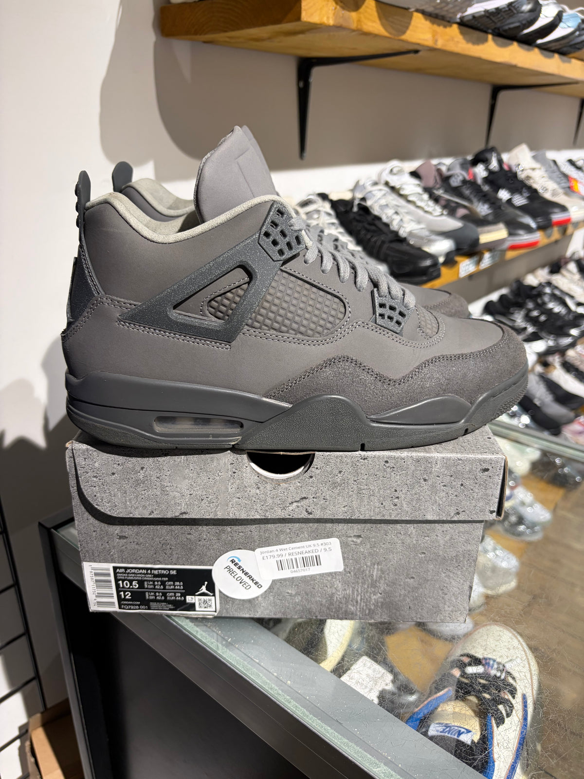 Jordan 4 Wet Cement UK 9.5 #303