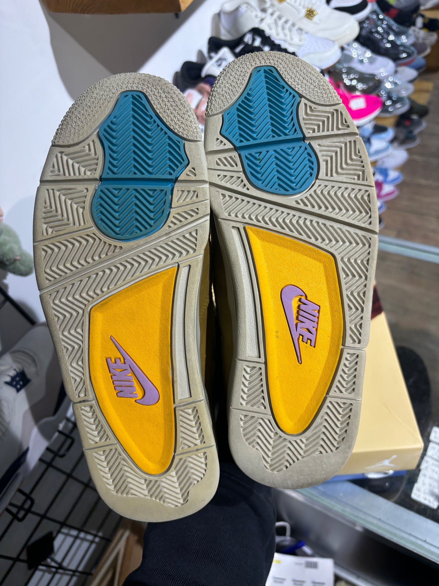 Union x Air Jordan 4 30th Anniversary Desert Moss Turquoise Blue UK 8