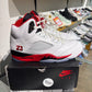 Air Jordan 5 Retro Fire Red Black Tongue UK 9