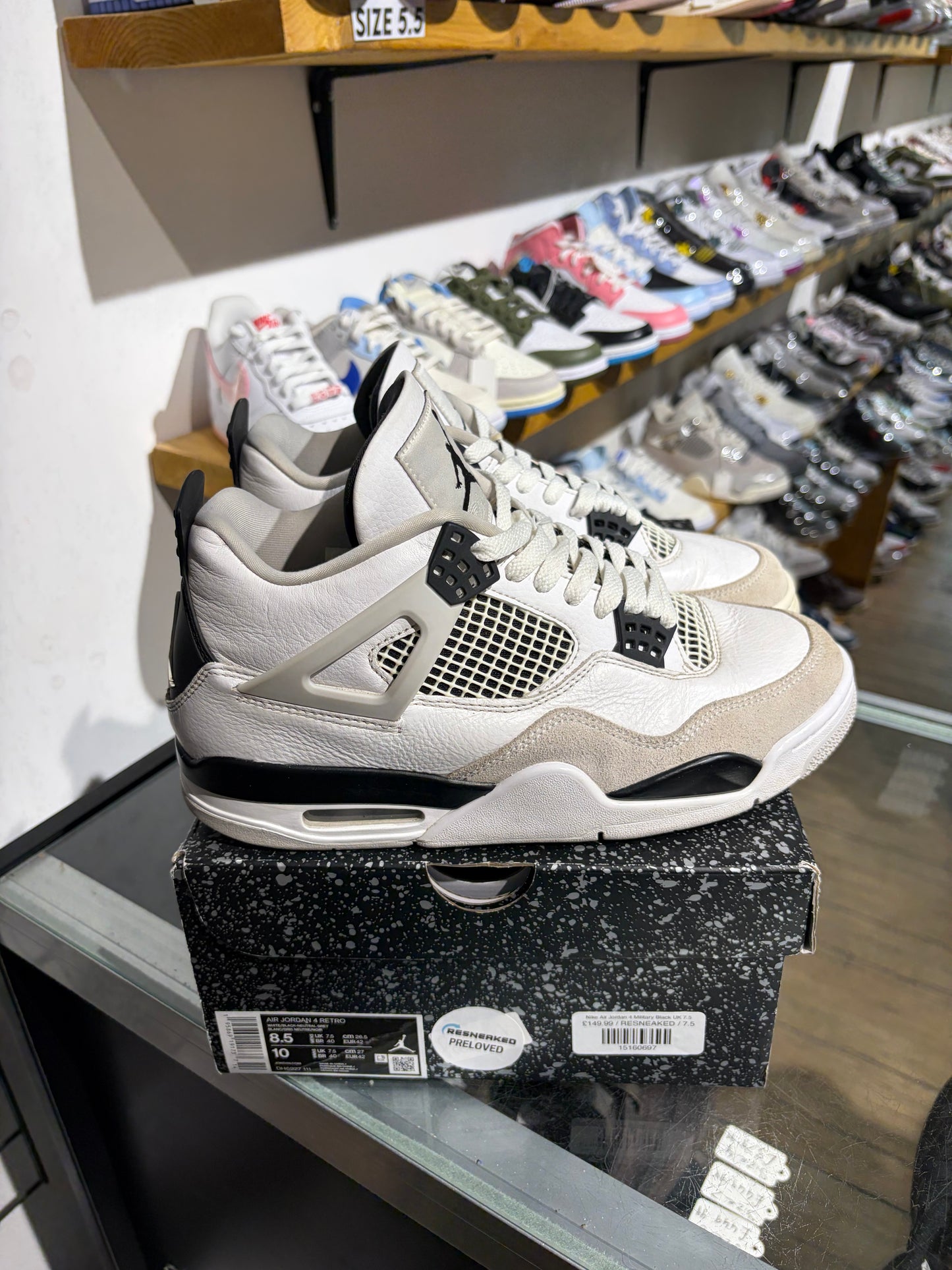 Nike Air Jordan 4 Military Black UK 7.5