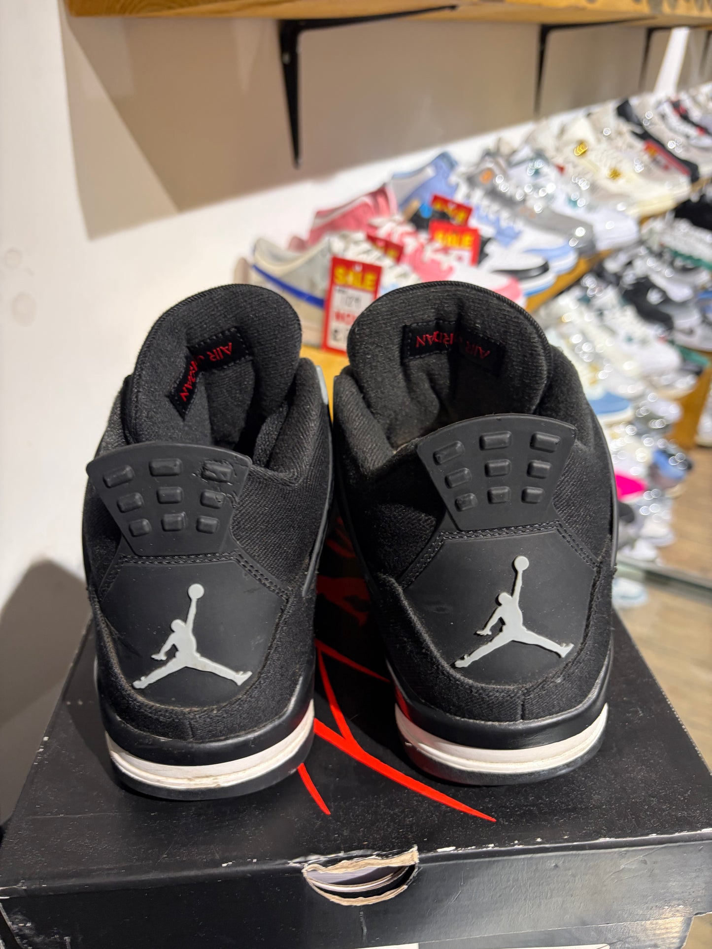 Air Jordan 4 Black Canvas UK 8.5