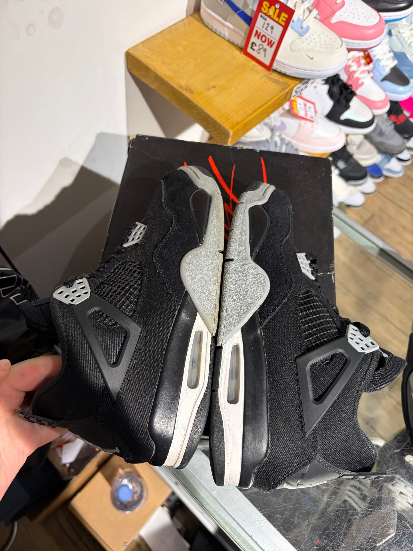 Air Jordan 4 Black Canvas UK 8.5