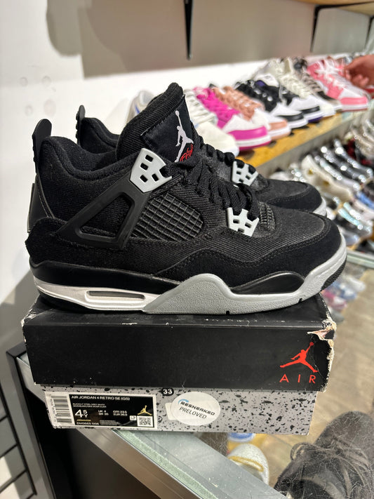 Jordan 4 Black Canvas UK 4 (GS)