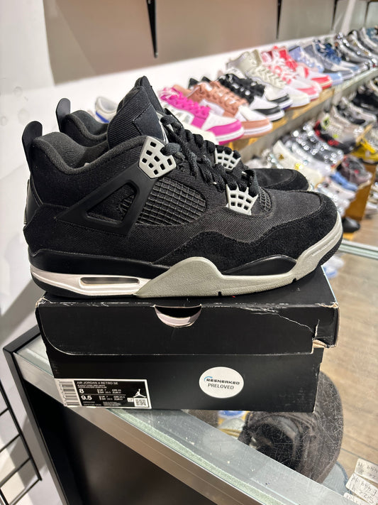 Jordan 4 Black Canvas UK 7