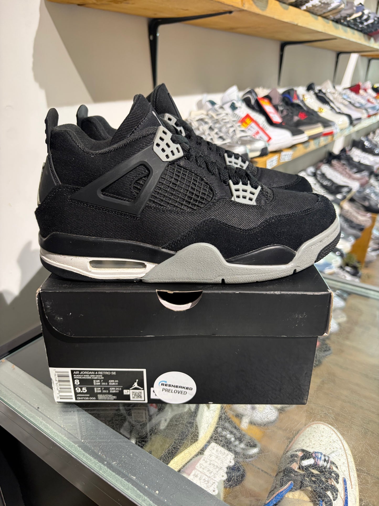 Jordan 4 Black Canvas UK 7 #224
