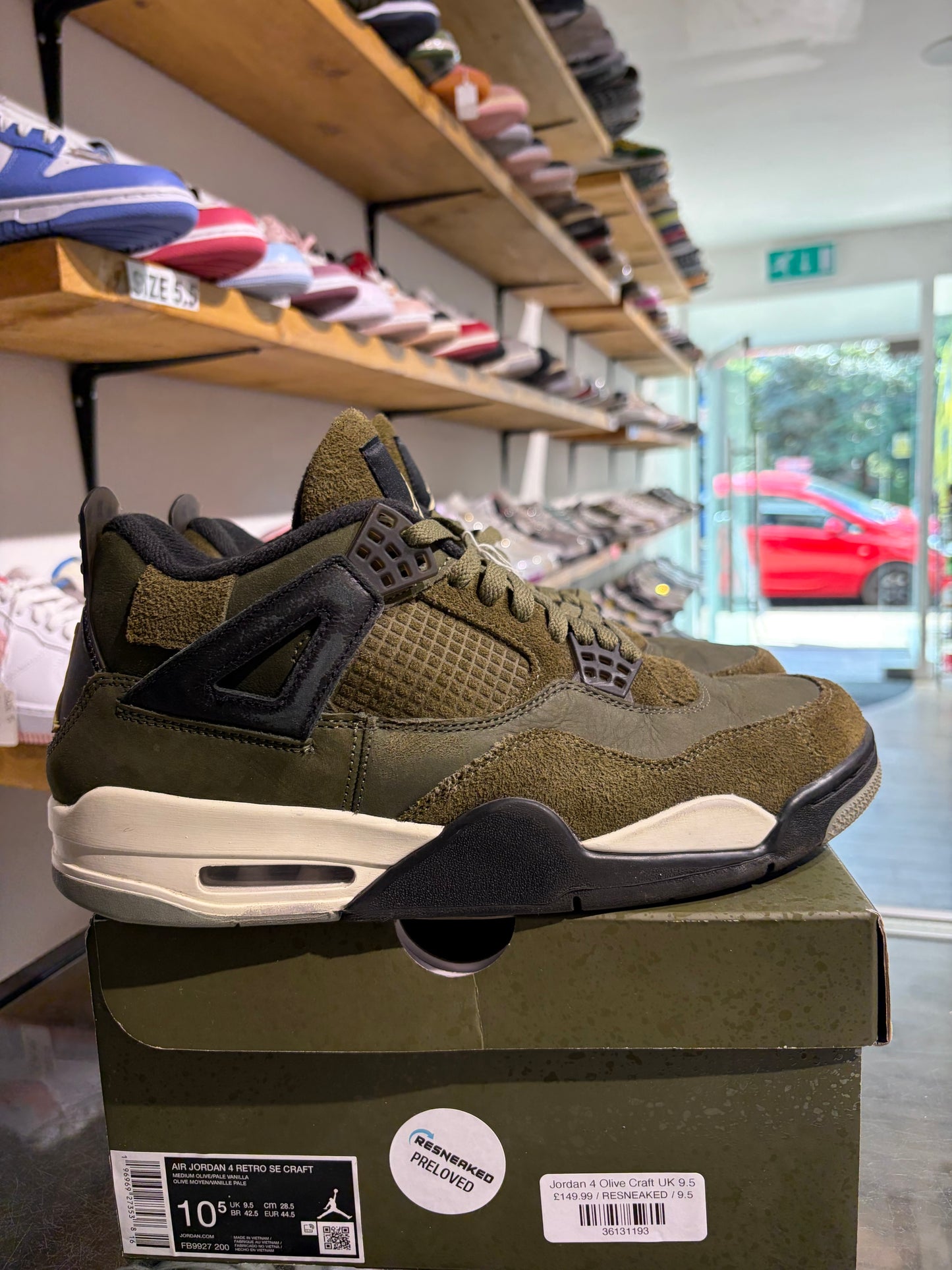 Jordan 4 Olive Craft UK 9.5