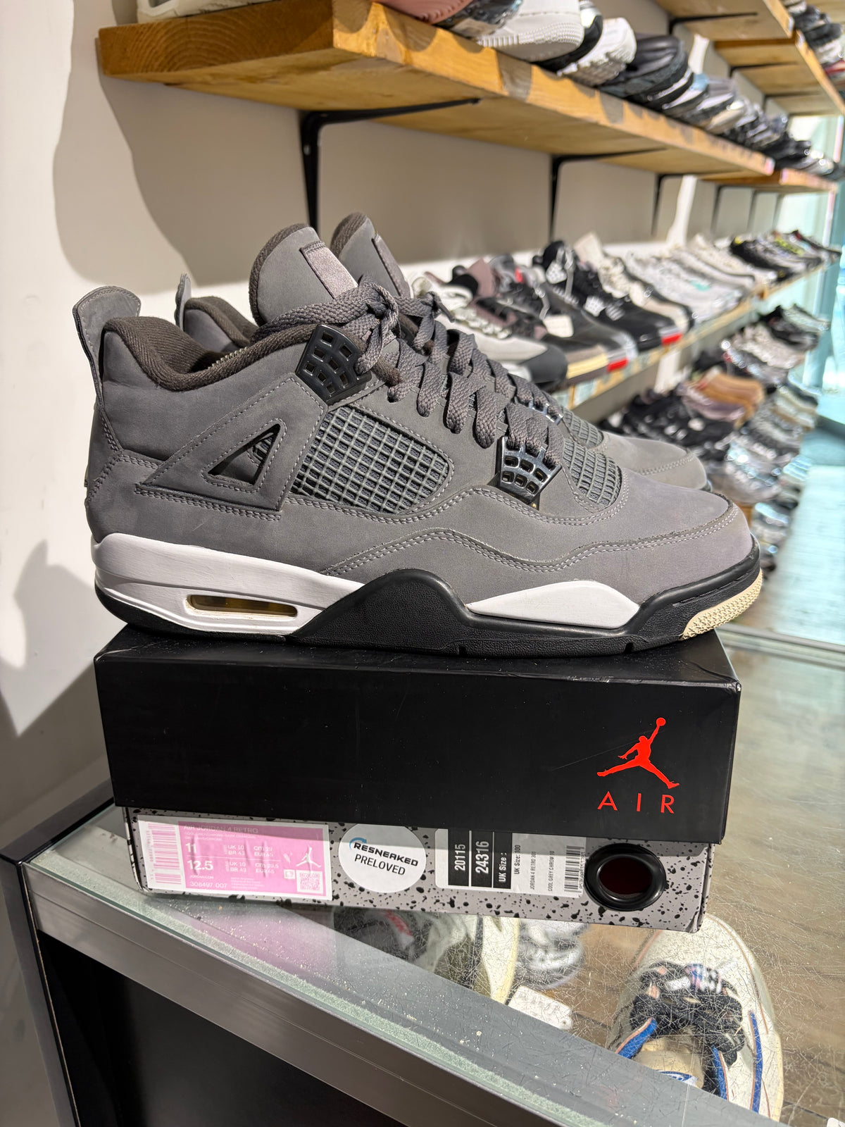 Jordan 4 Cool Grey UK 10 #390